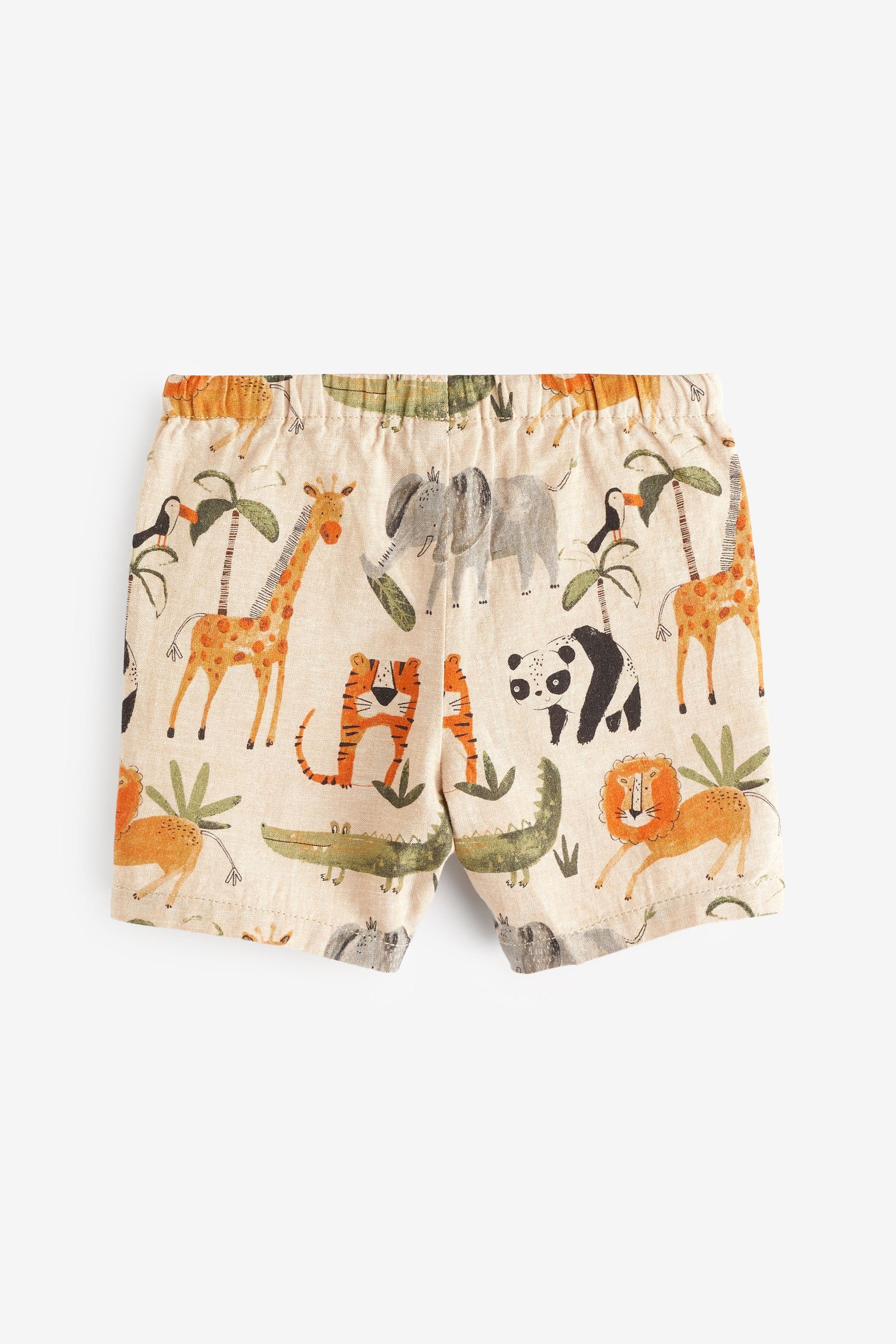 Safari Print Linen Blend Shorts (3mths-7yrs)