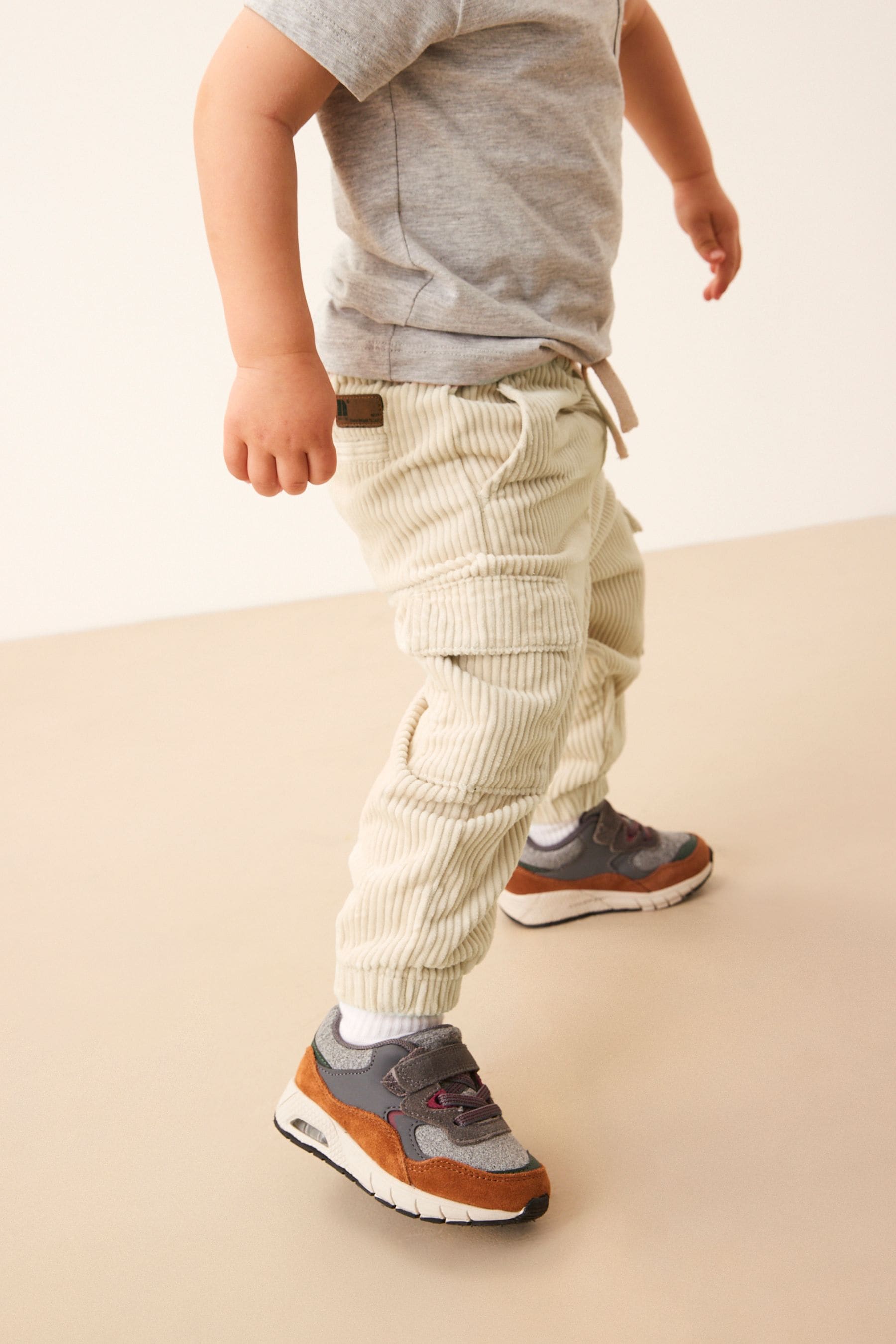 Ecru Cream Corduroy Cargo Trousers (3mths-7yrs)