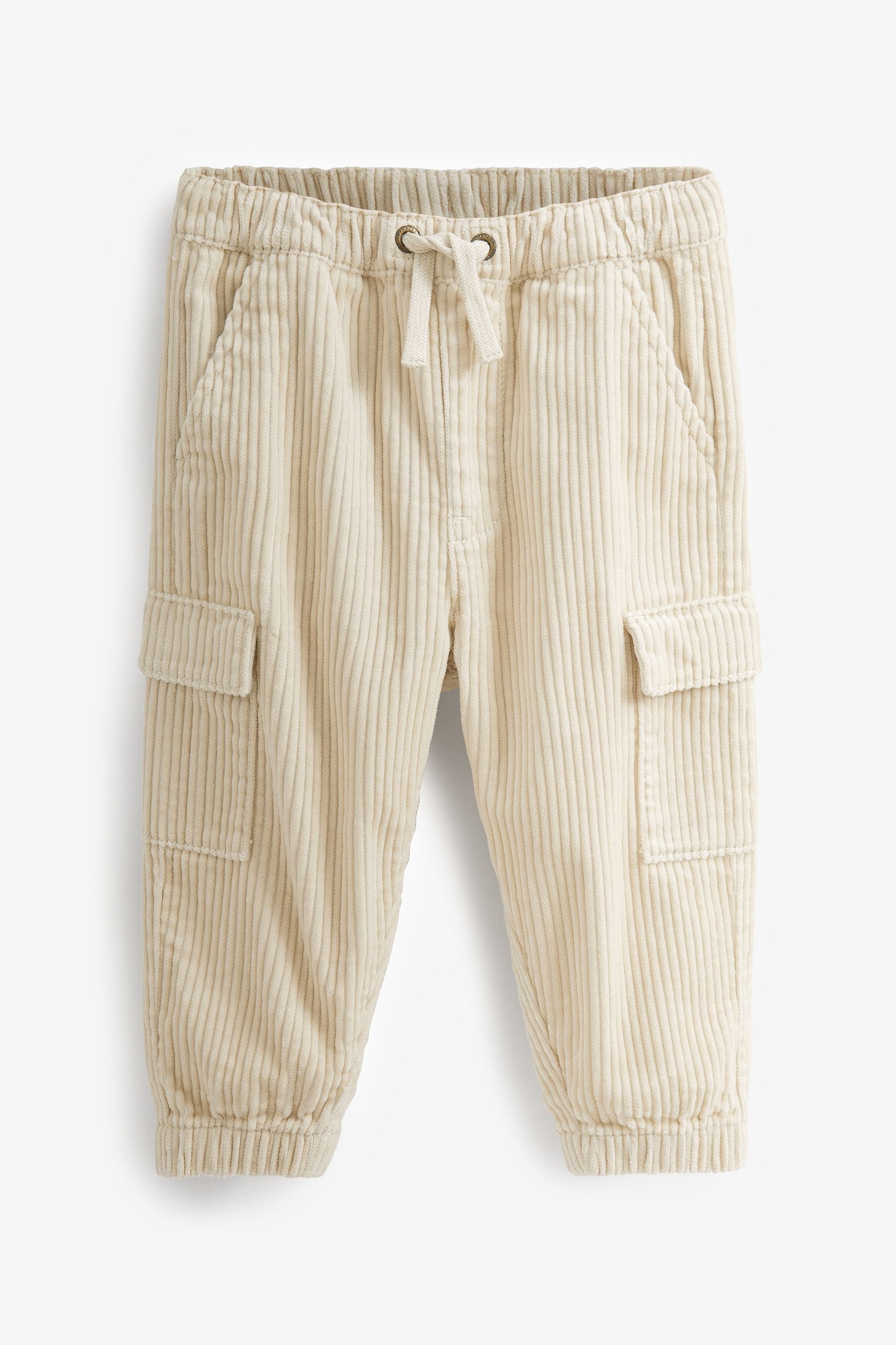 Ecru Cream Corduroy Cargo Trousers (3mths-7yrs)