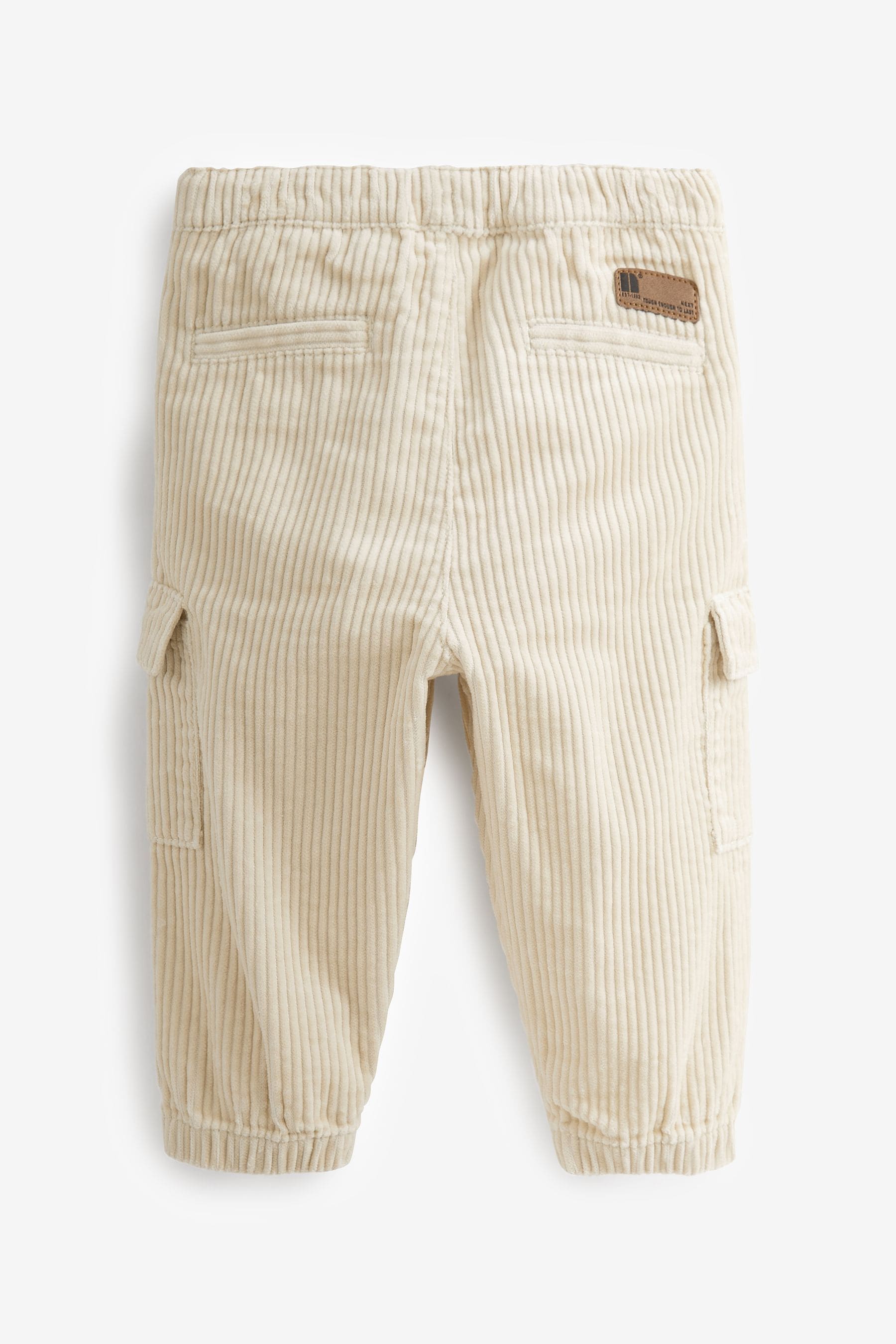 Ecru Cream Corduroy Cargo Trousers (3mths-7yrs)