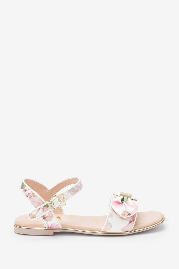 White Baker by Ted Baker White Patent Bow Sandals