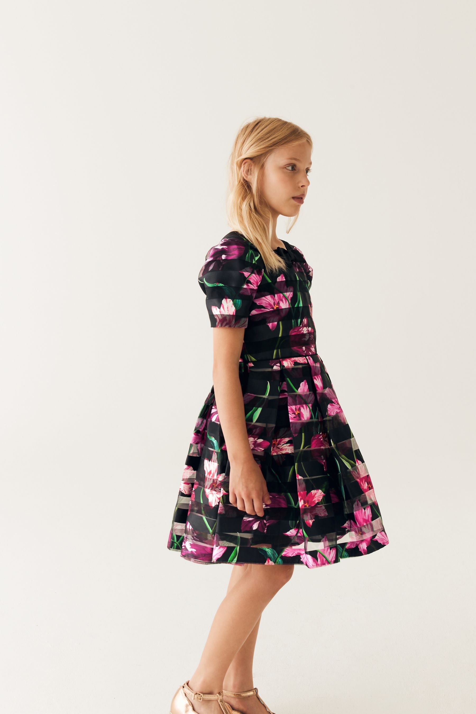 Black Baker by Ted Baker Floral Burnout Black Dress