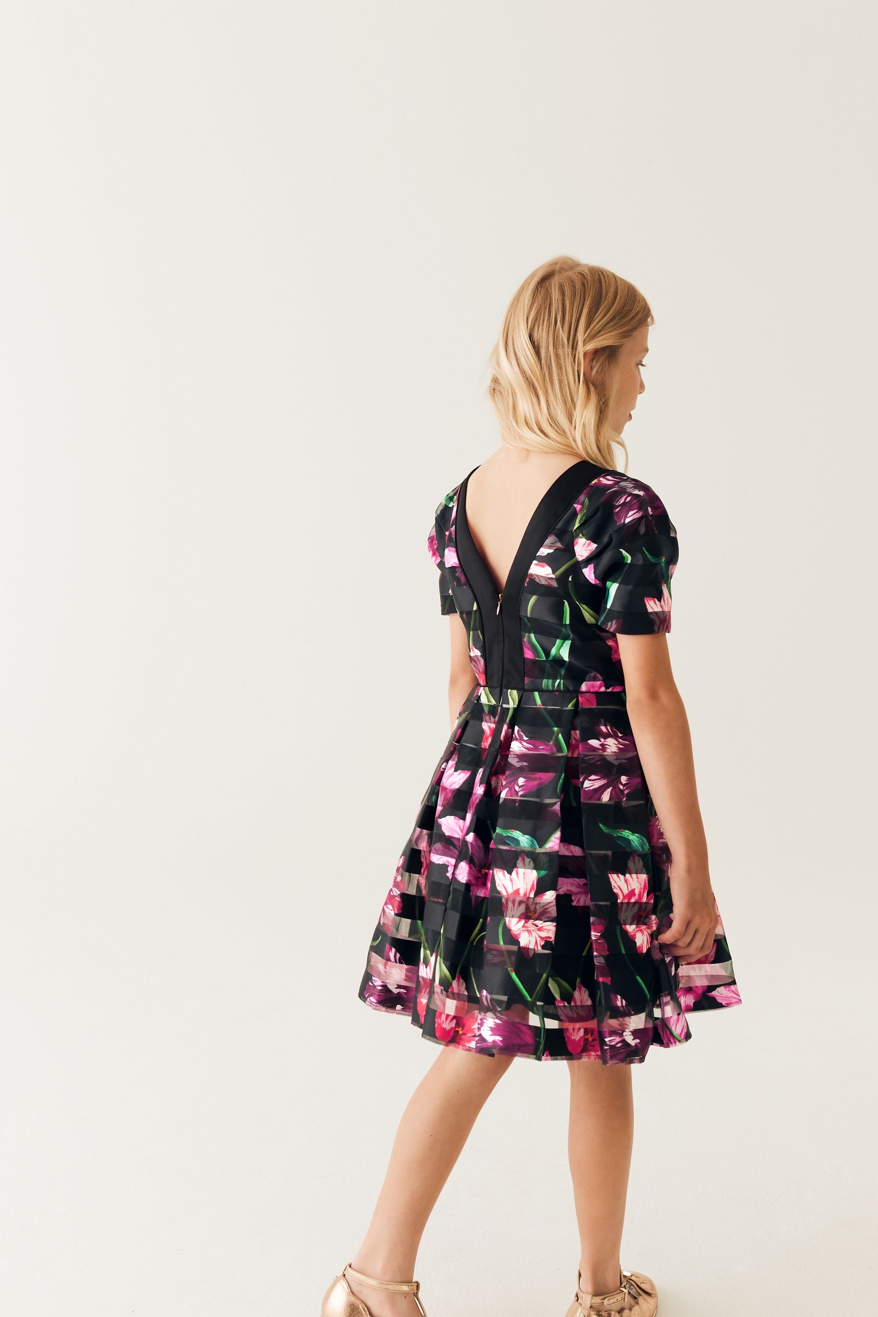 Black Baker by Ted Baker Floral Burnout Black Dress