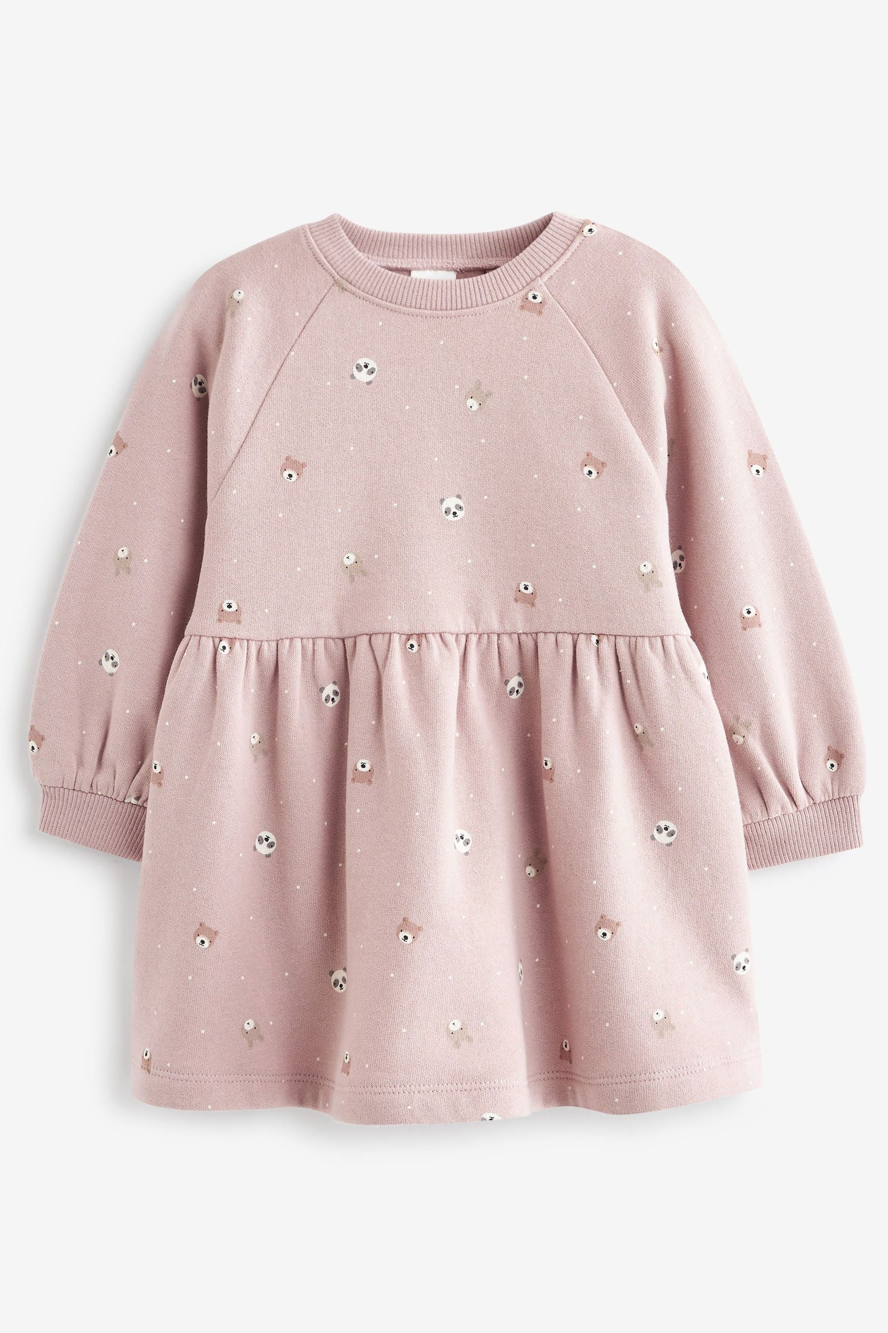 Pink Bear Print Sweat Dress (3mths-7yrs)