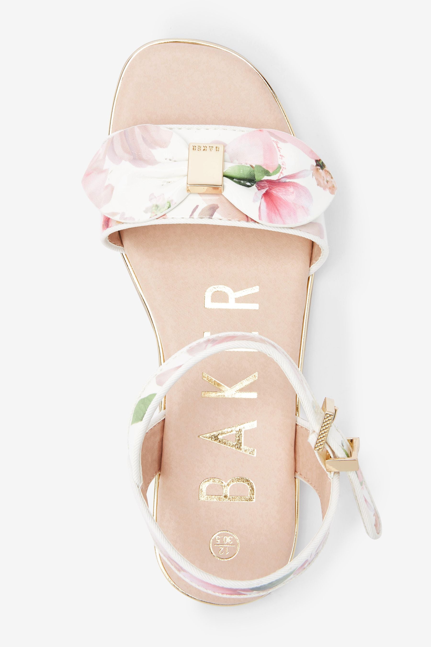 White Baker by Ted Baker White Patent Bow Sandals