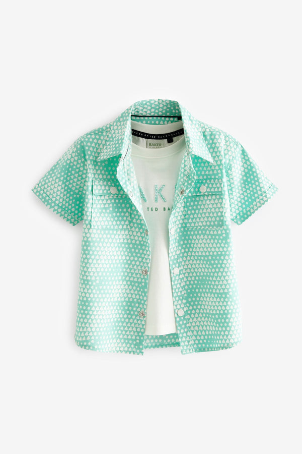 Green Baker by Ted Baker Green Overshirt and T-Shirt Set