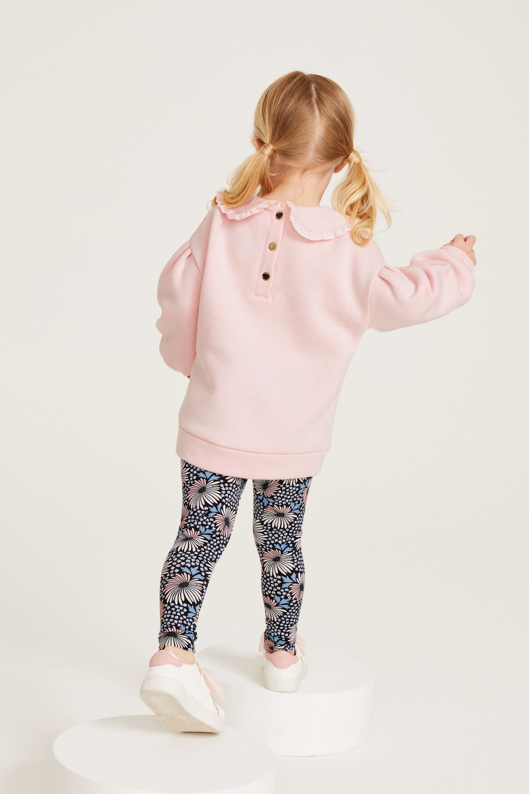 Pink Baker by Ted Baker (0-6yrs) Pink Leggings and Collar Sweater Set