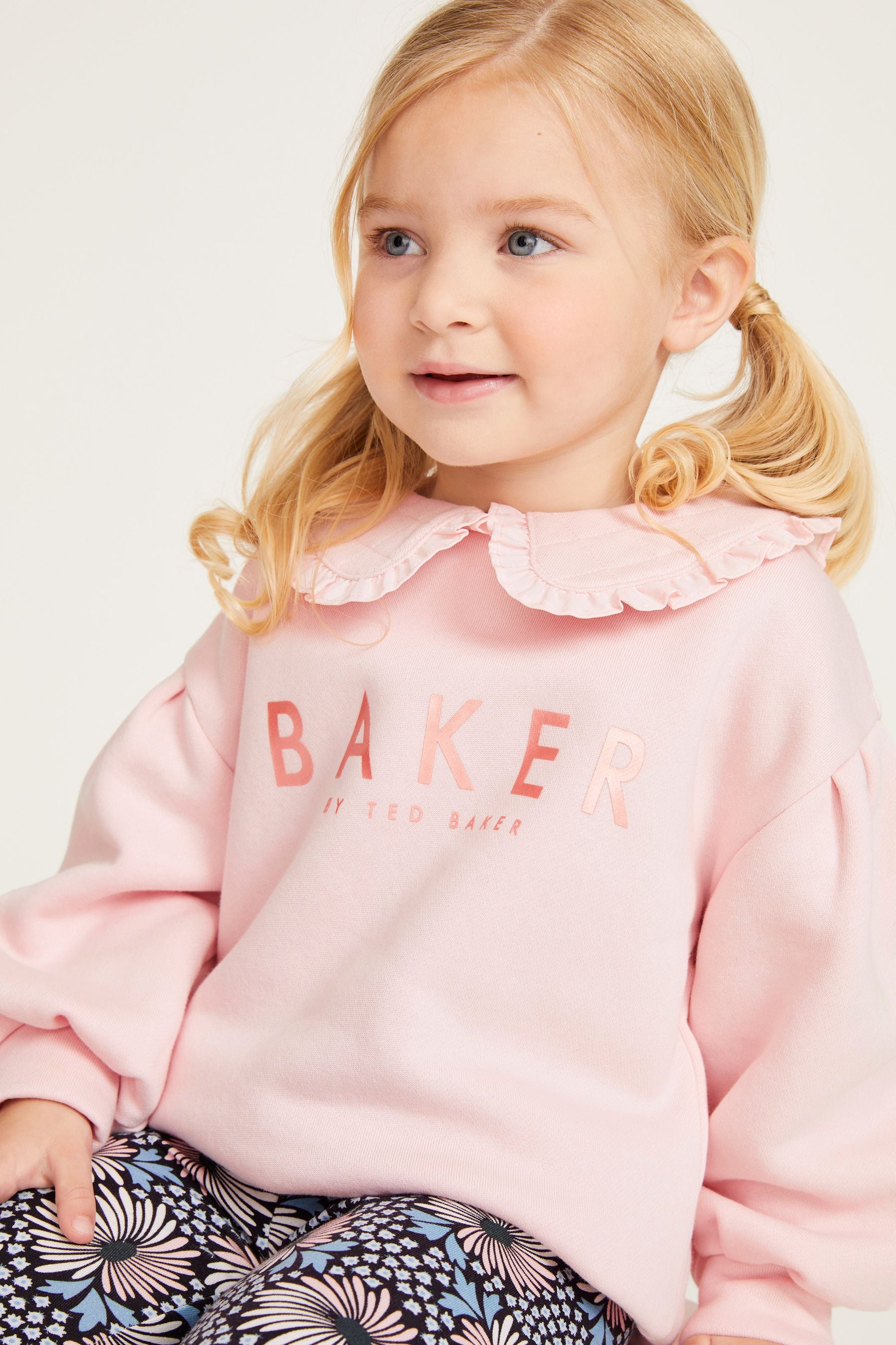 Pink Baker by Ted Baker (0-6yrs) Pink Leggings and Collar Sweater Set