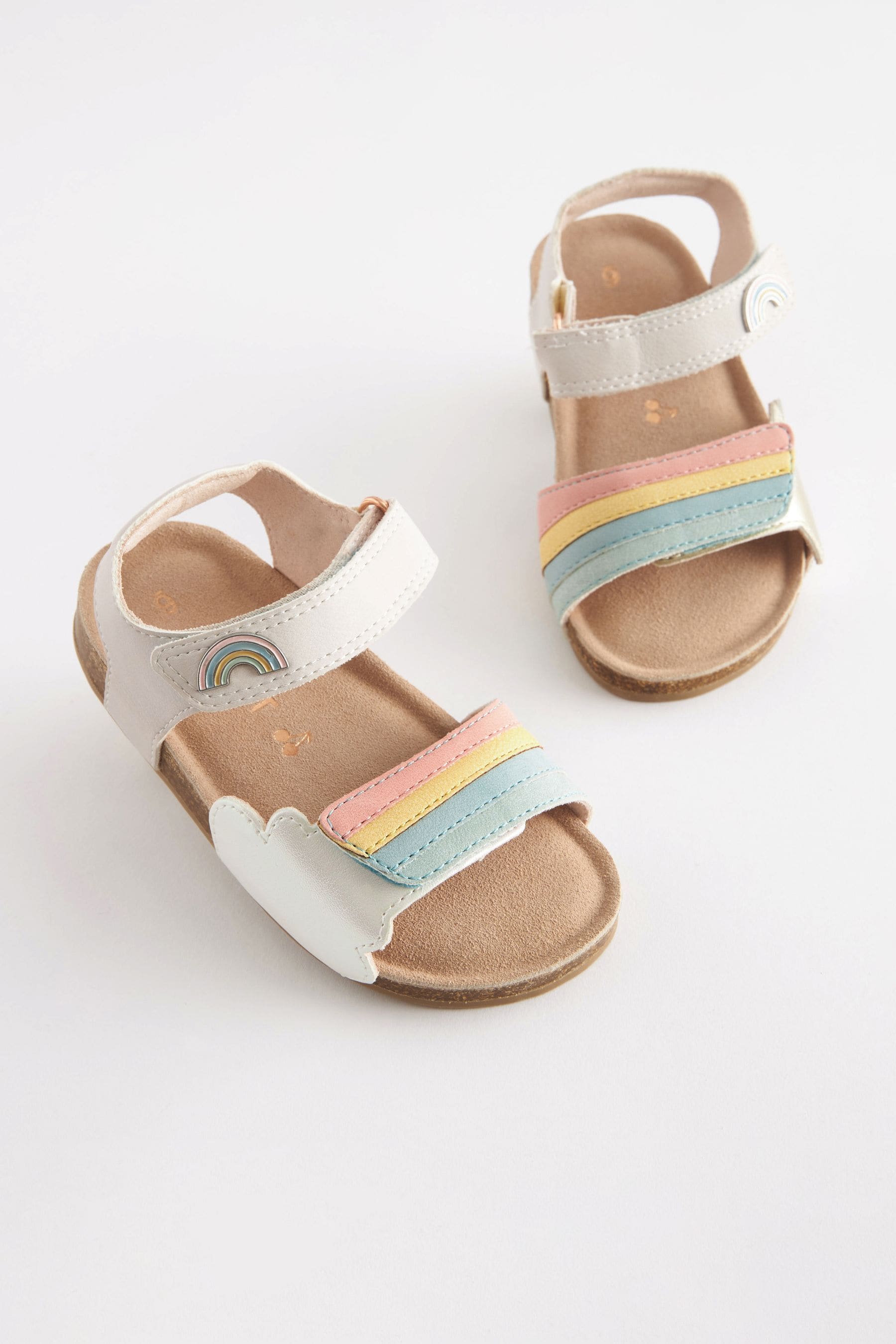 Pink Pastel Rainbow Corkbed Sandals