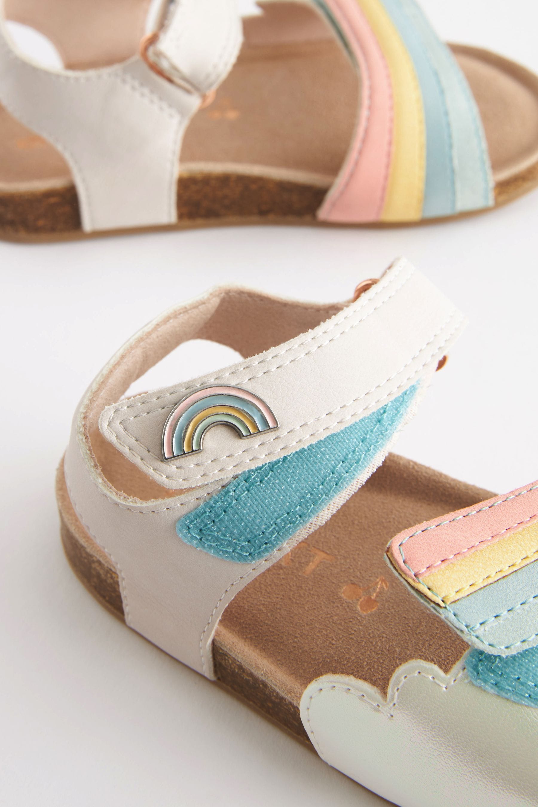 Pink Pastel Rainbow Corkbed Sandals