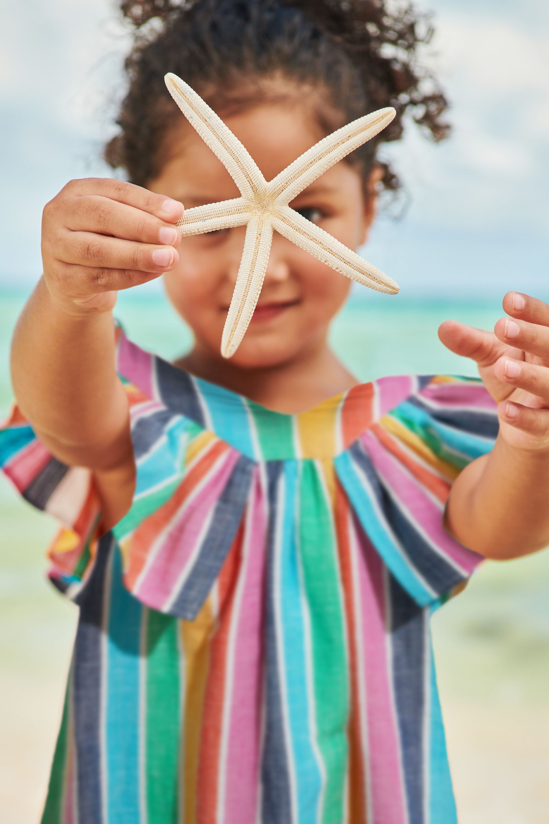 Rainbow Stripe Cotton Ruffle Dress (3mths-8yrs)