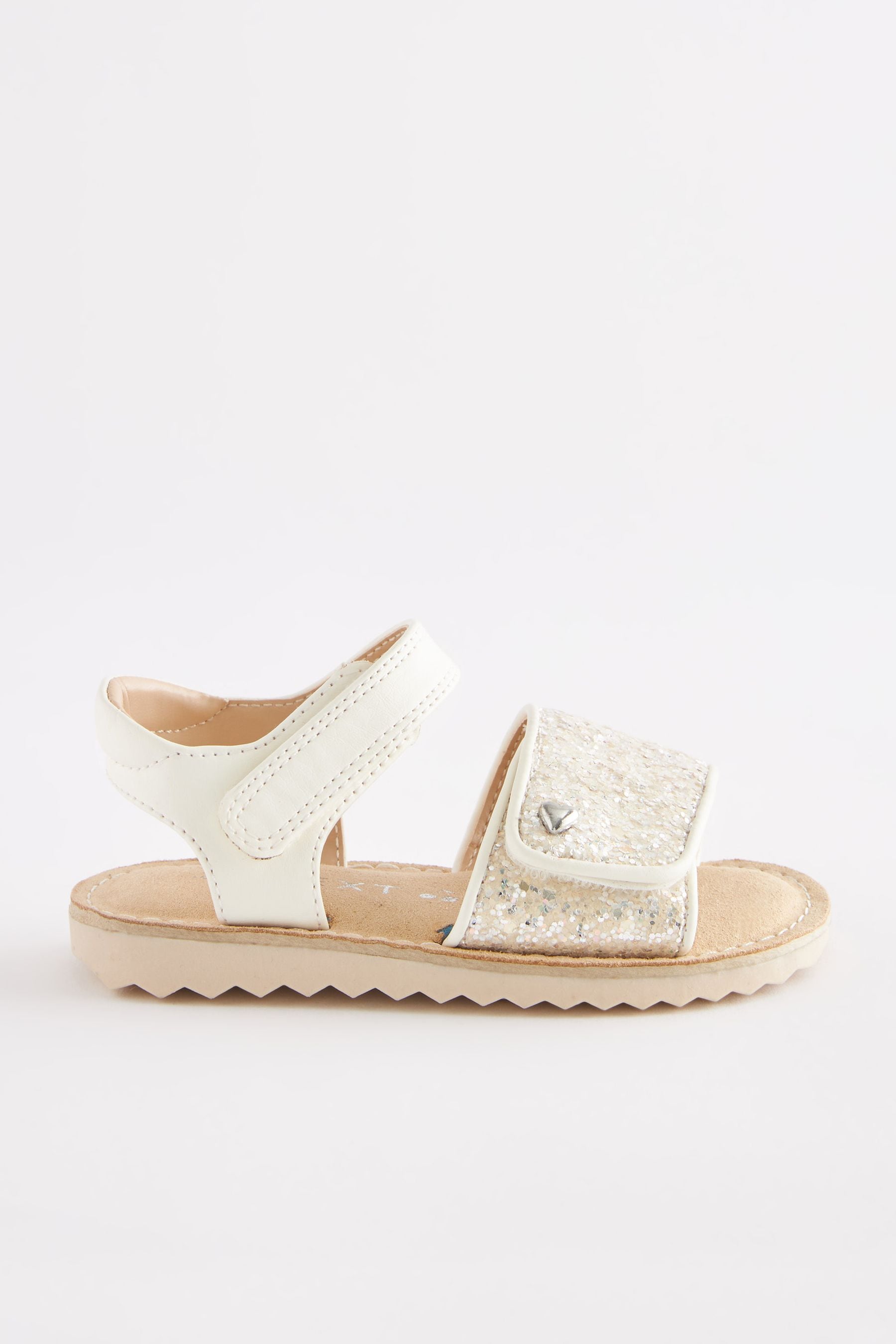 White Glitter Sandals