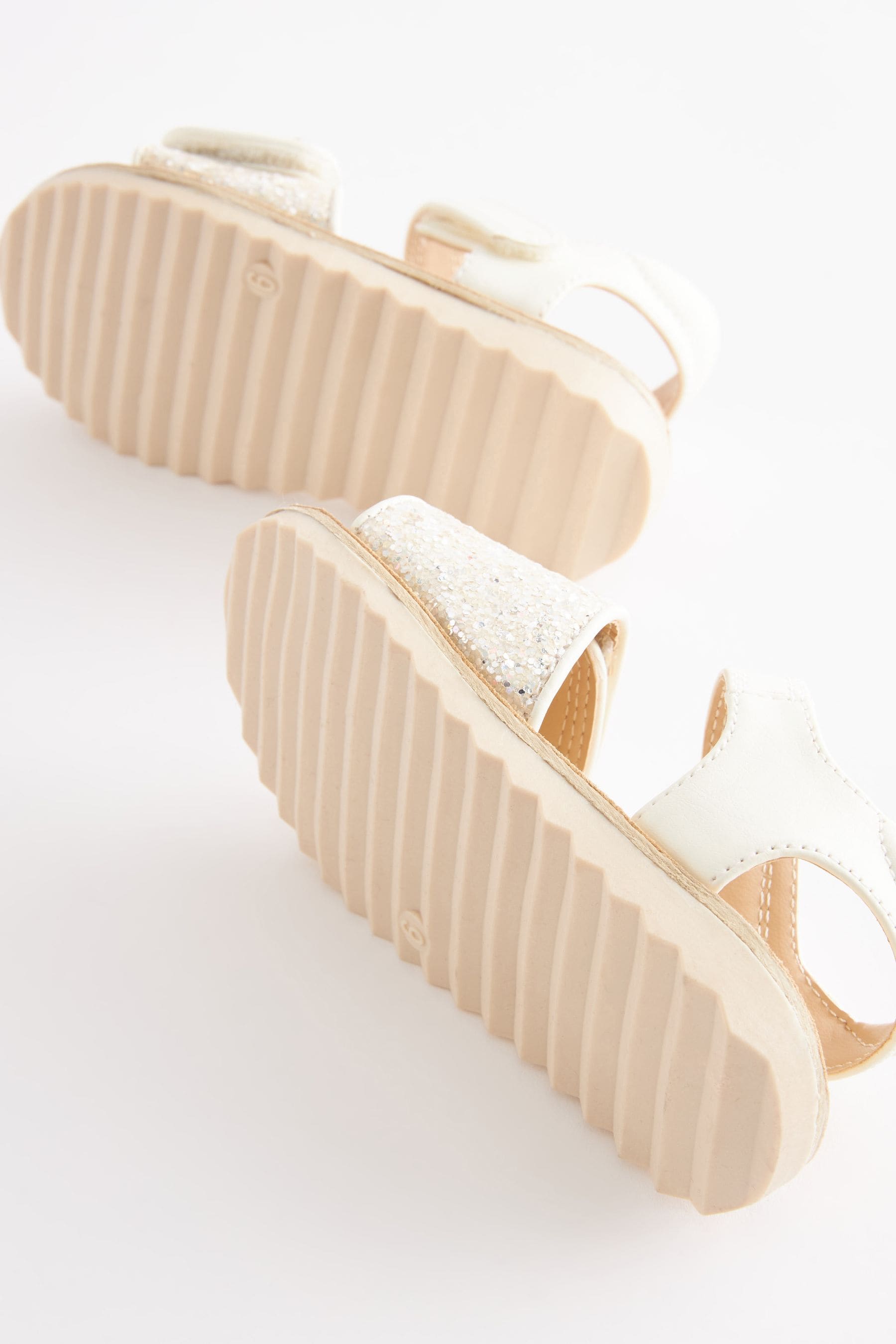 White Glitter Sandals