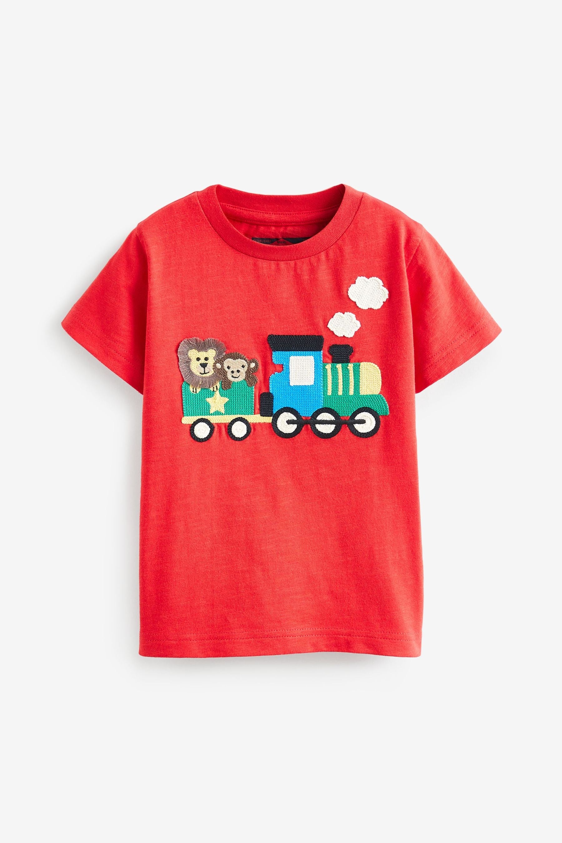 Red Train Short Sleeve Appliqu T-Shirt (3mths-7yr