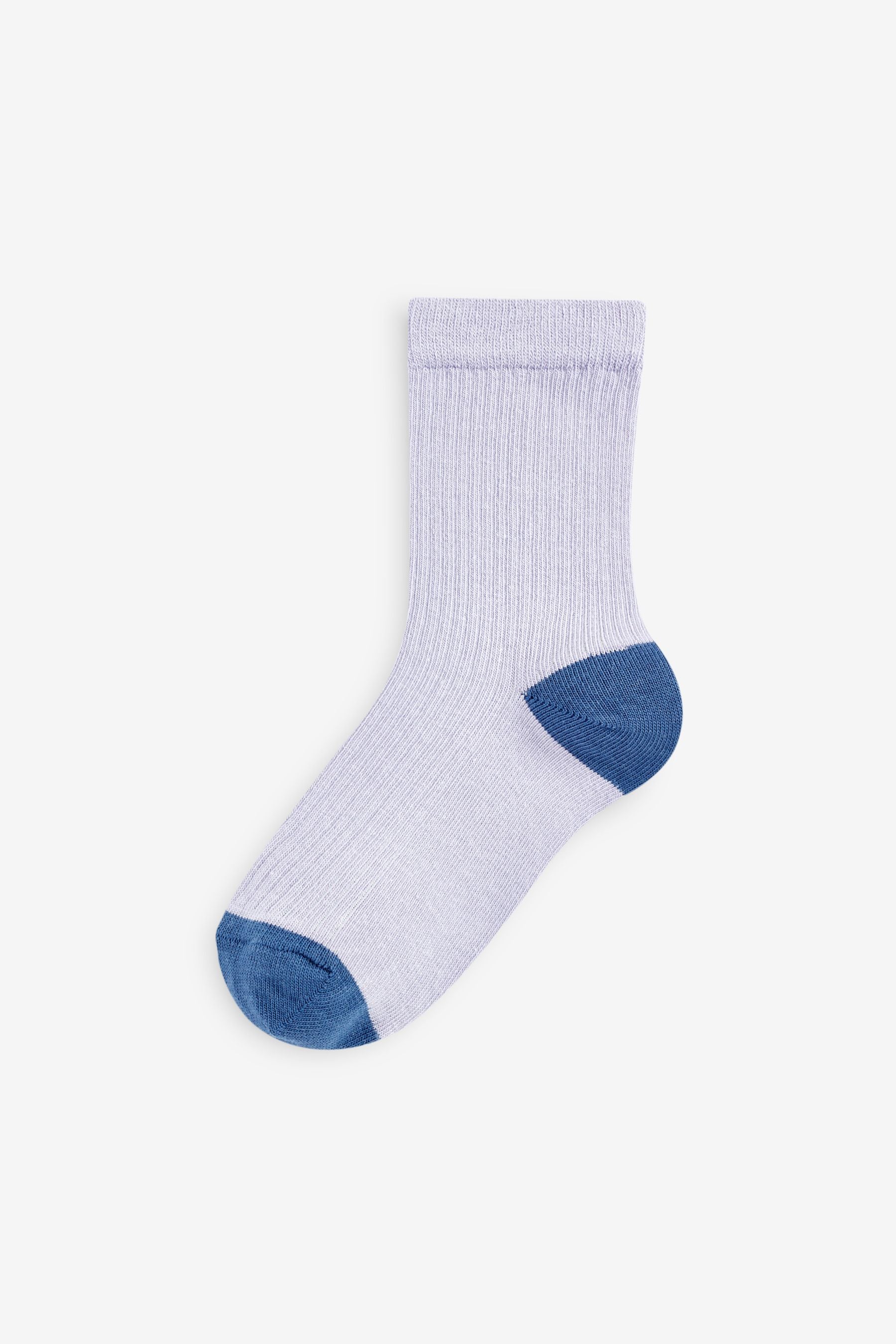 Blue/Teal Cotton Rich Fine Rib Socks 7 Pack