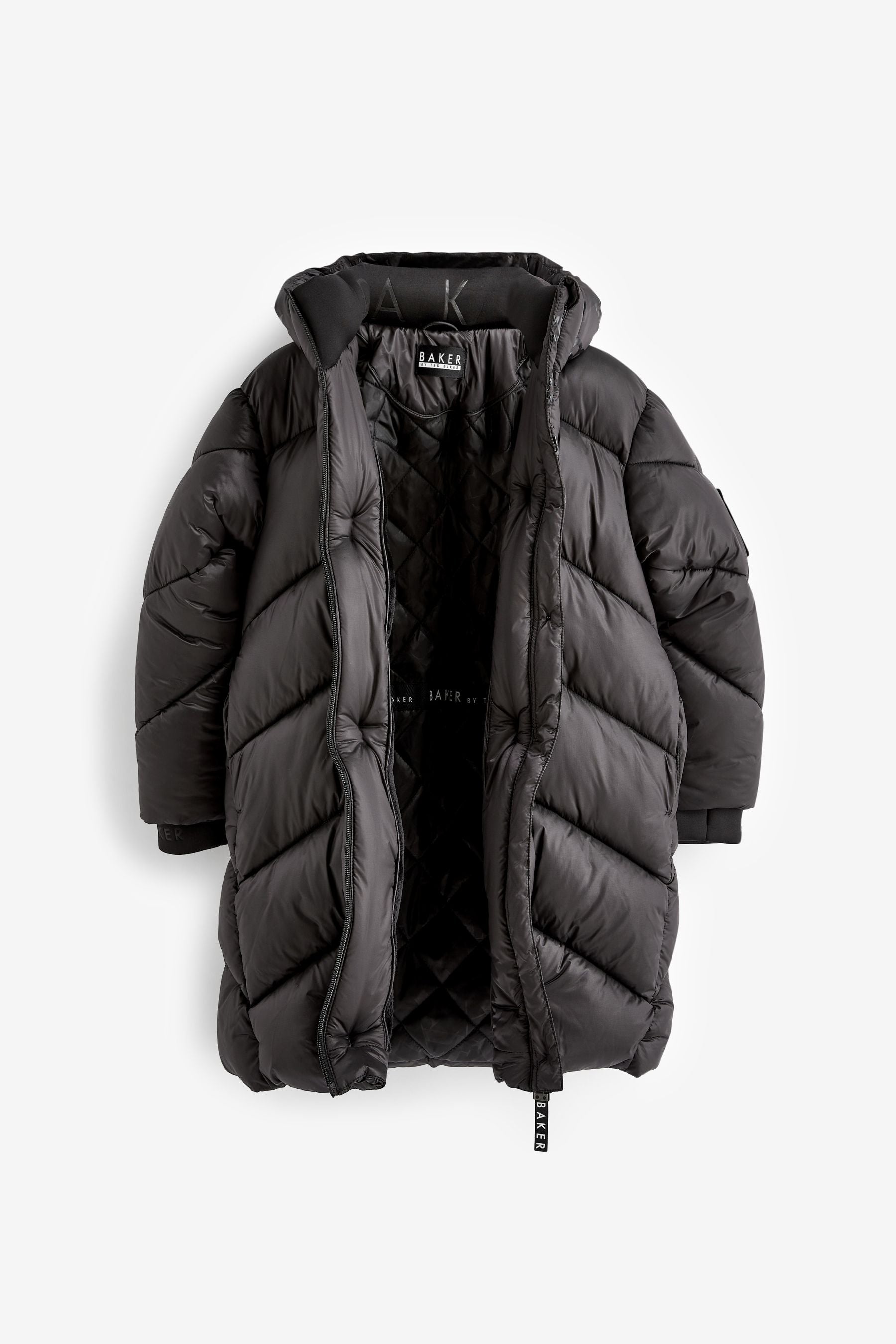 Black Baker by Ted Baker Shower Resistant Chevron Padded Coat