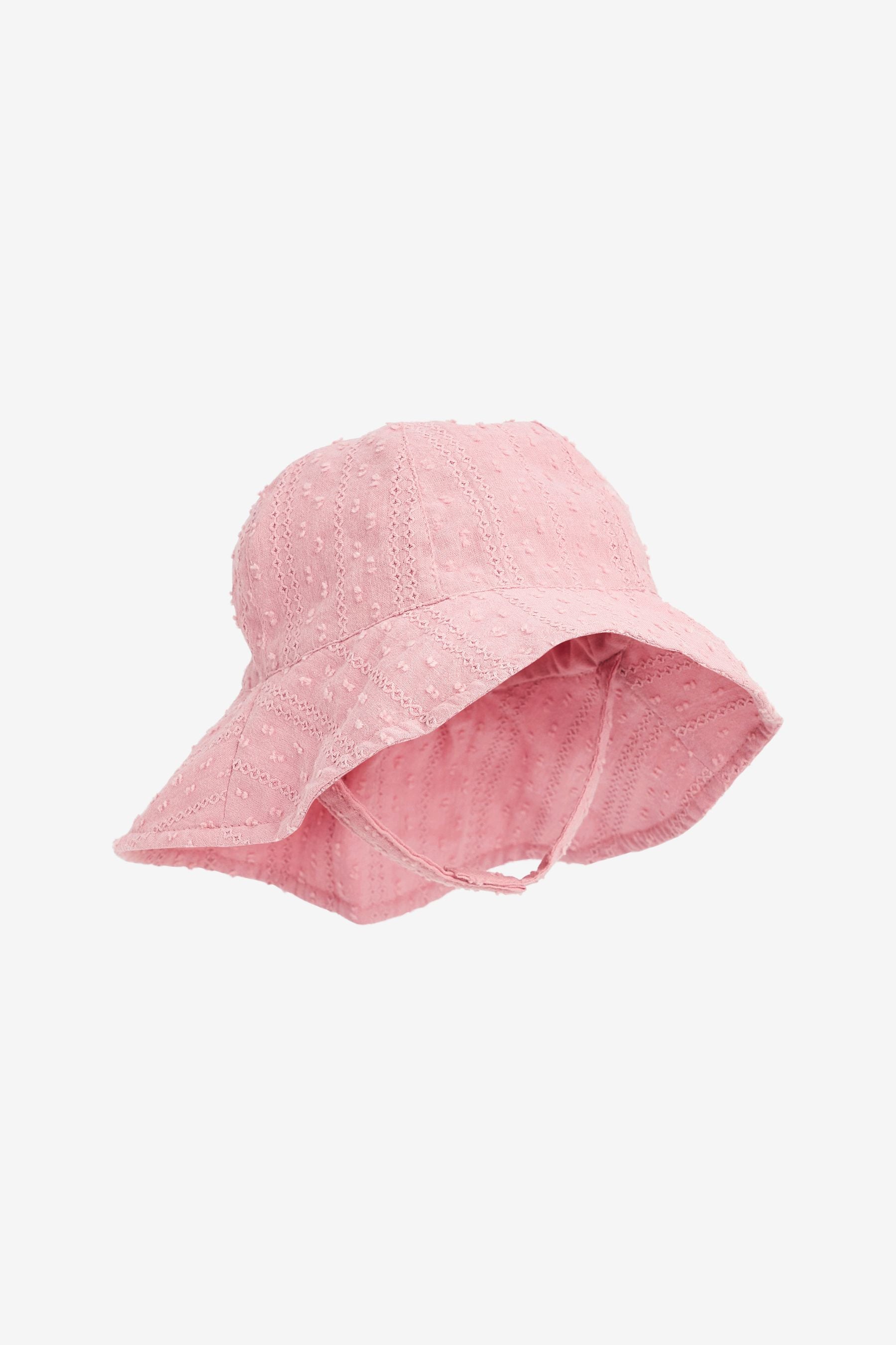 Pink Crinkle Baby Bucket Hat (0mths-2yrs)