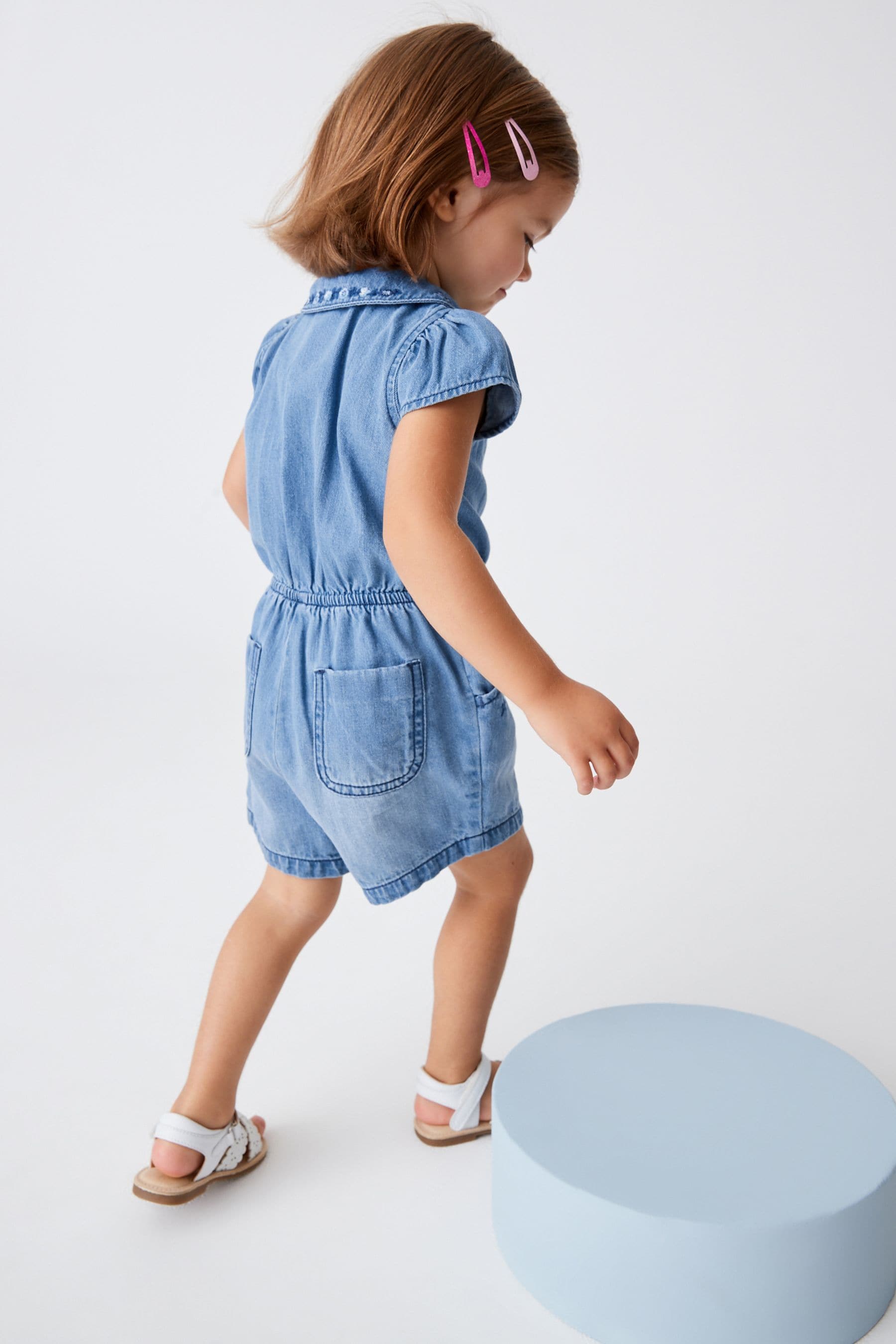 Denim Collar Playsuit (3mths-7yrs)