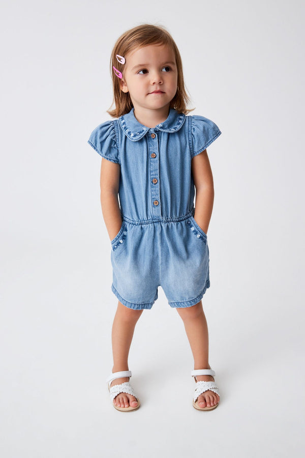 Denim Collar Playsuit (3mths-7yrs)