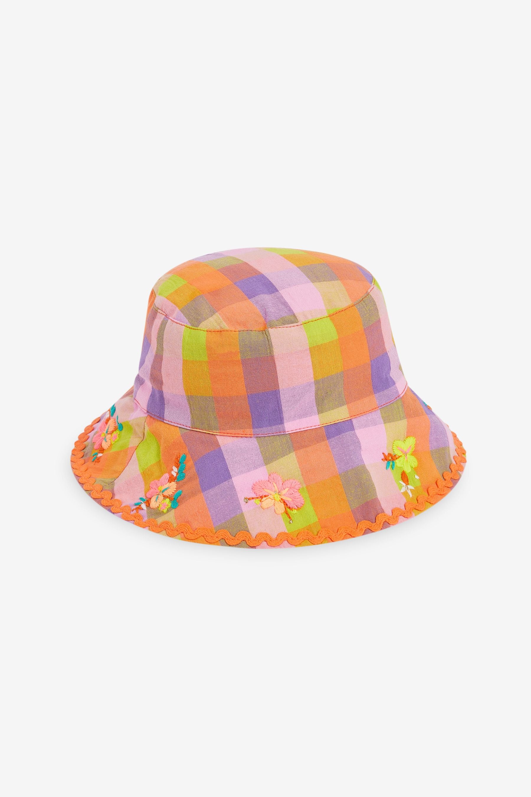 Multi Check Embroidered Bucket Hat (3mths-13yrs)