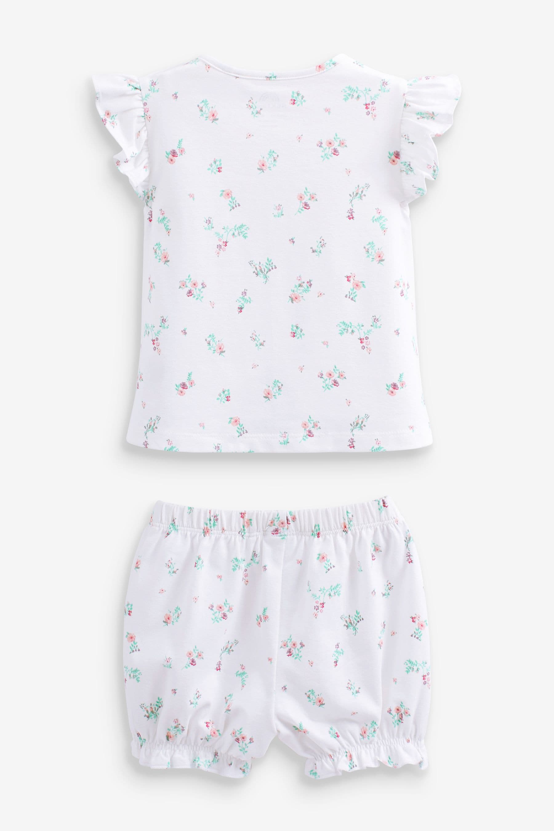 Pink/White Baby T-Shirt and Shorts Set 4 Piece