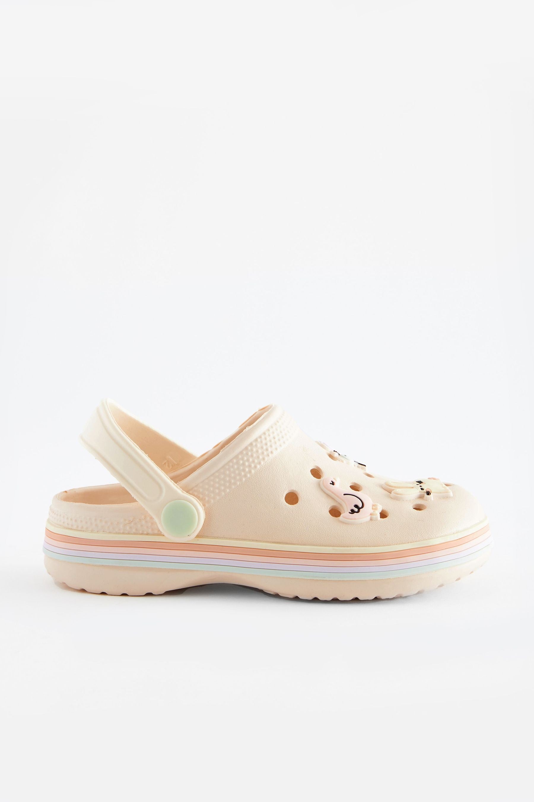 Bone White Character Clogs With Ankle Strap