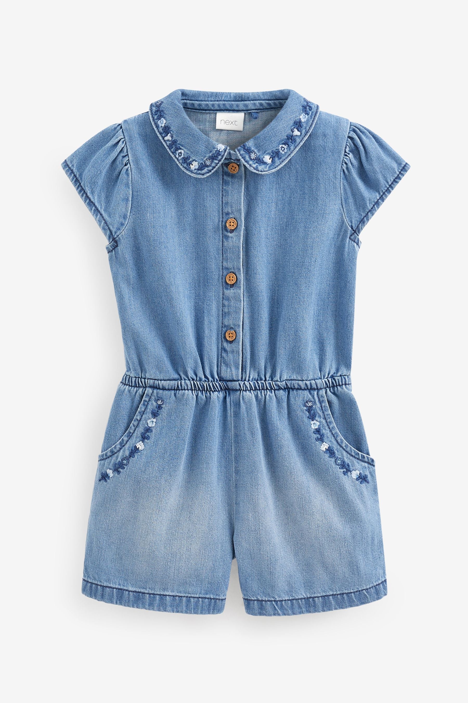 Denim Collar Playsuit (3mths-7yrs)