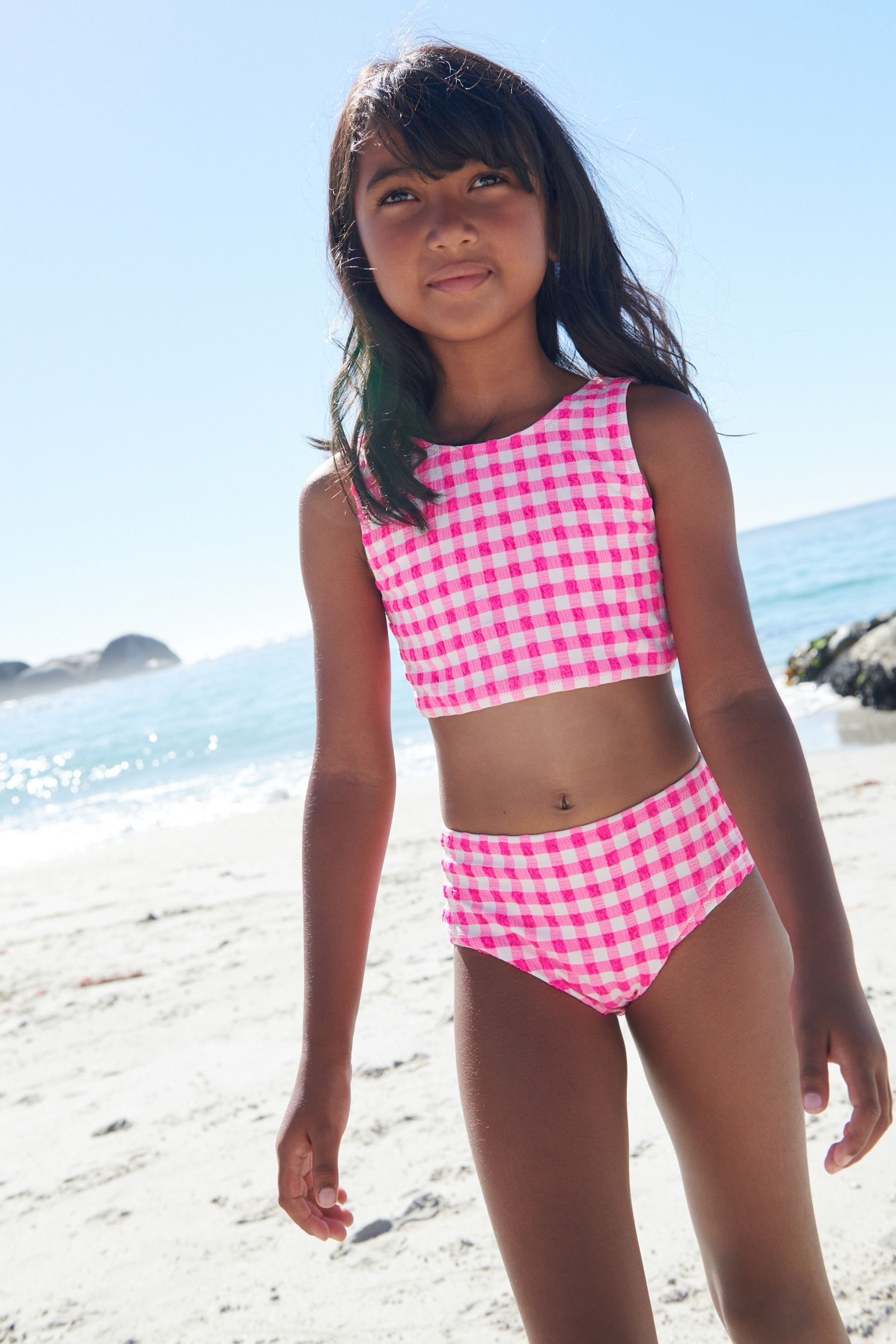 Pink/White Gingham Bikini (3-16yrs)