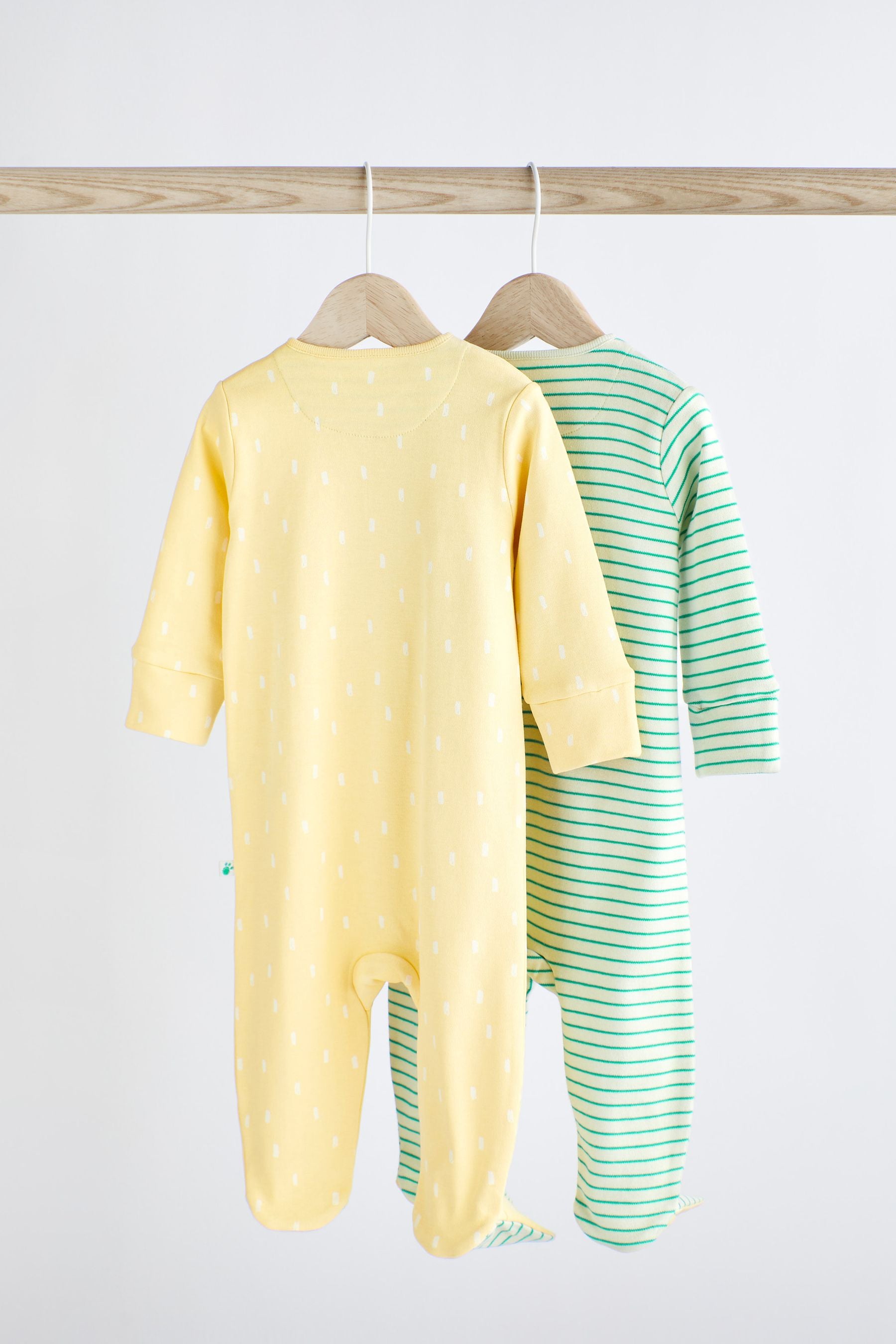 Lemon Yellow Baby Sleepsuit 2 Pack (0mths-2yrs)