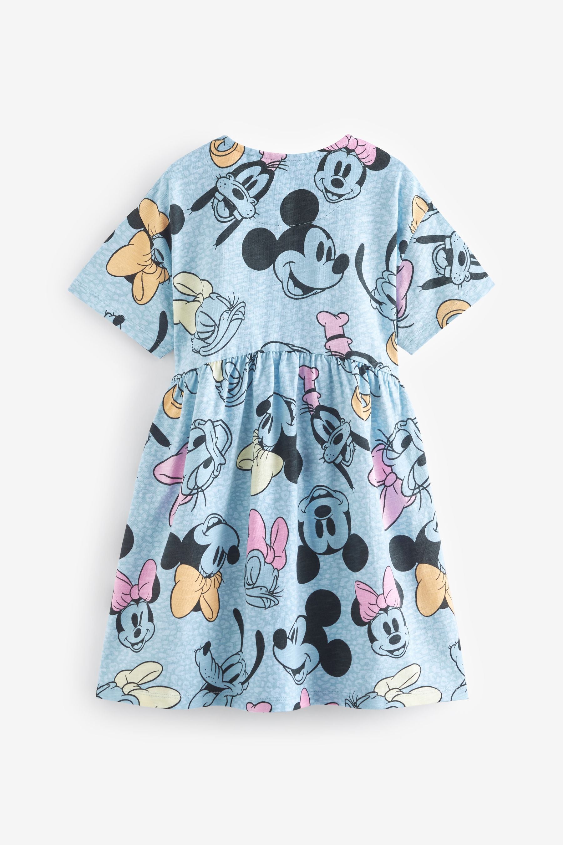 Disney Mickey Mouse & Friends Blue Animal Print Short Sleeve Jersey Dress (3-16yrs)