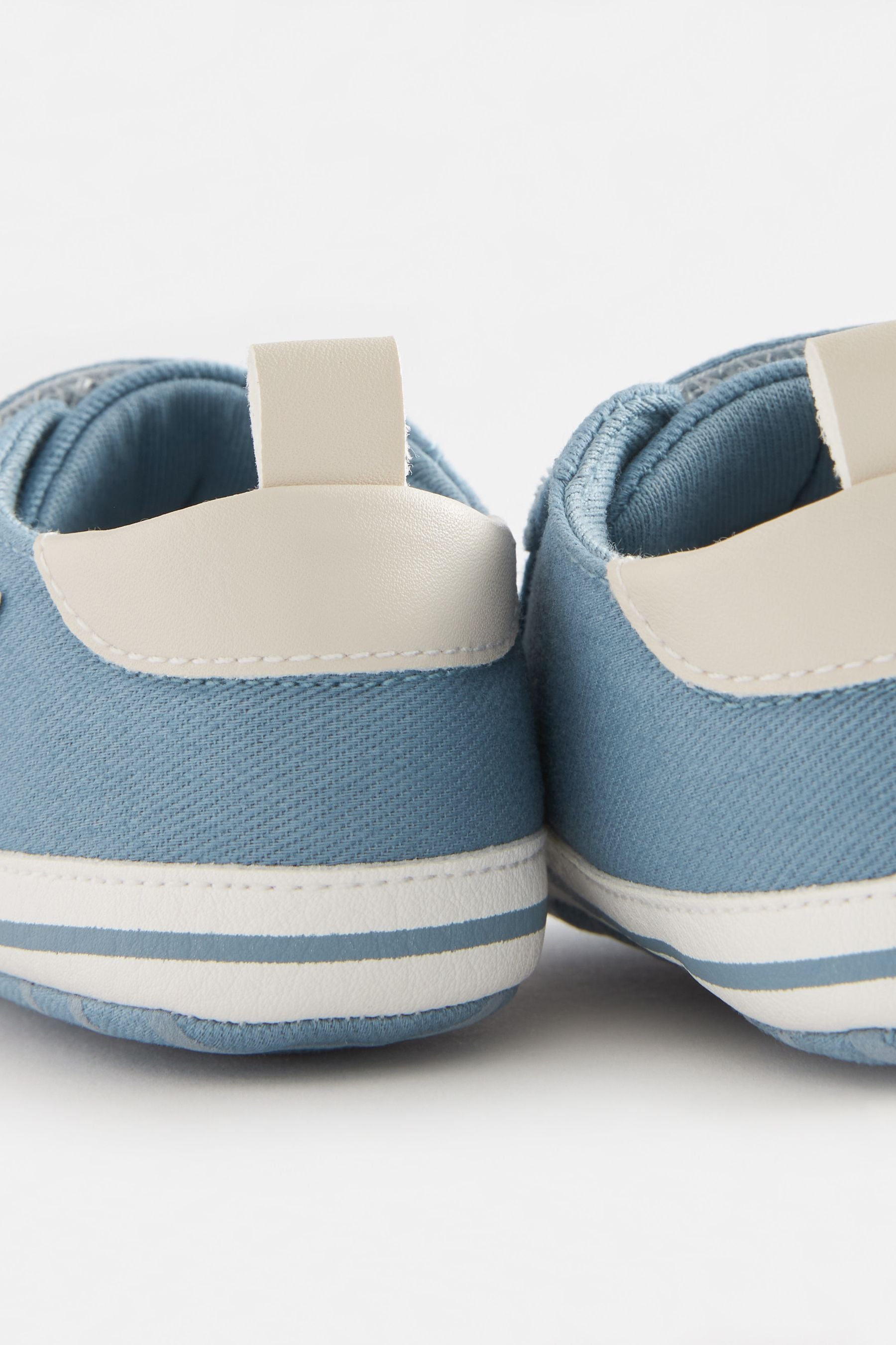 Blue Double Strap Star Baby Pram Shoes (0-24mths)