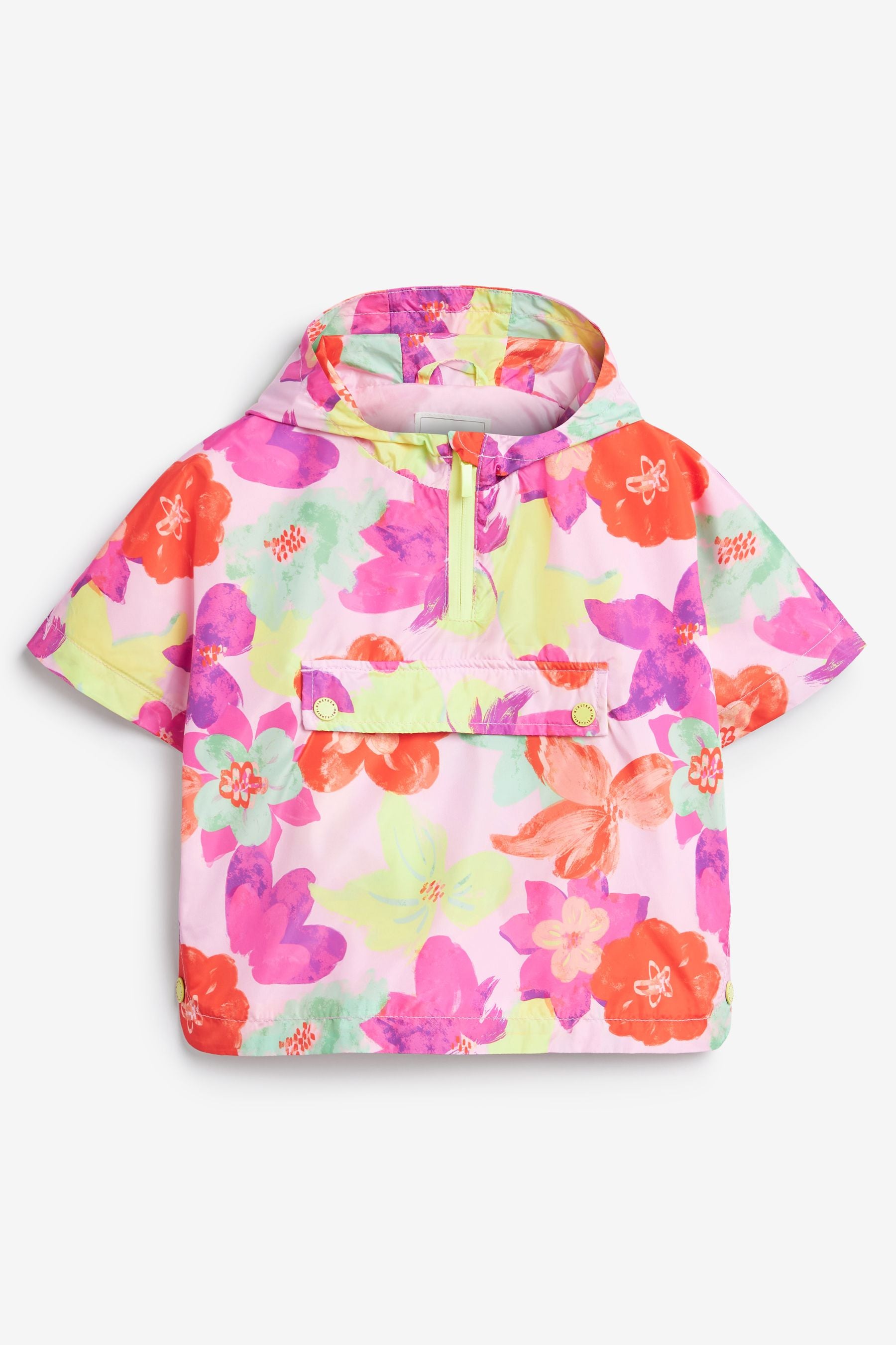 Multi Floral Shower Resistant Overhead Printed Pack Away Poncho Cagoule (3mths-7yrs)