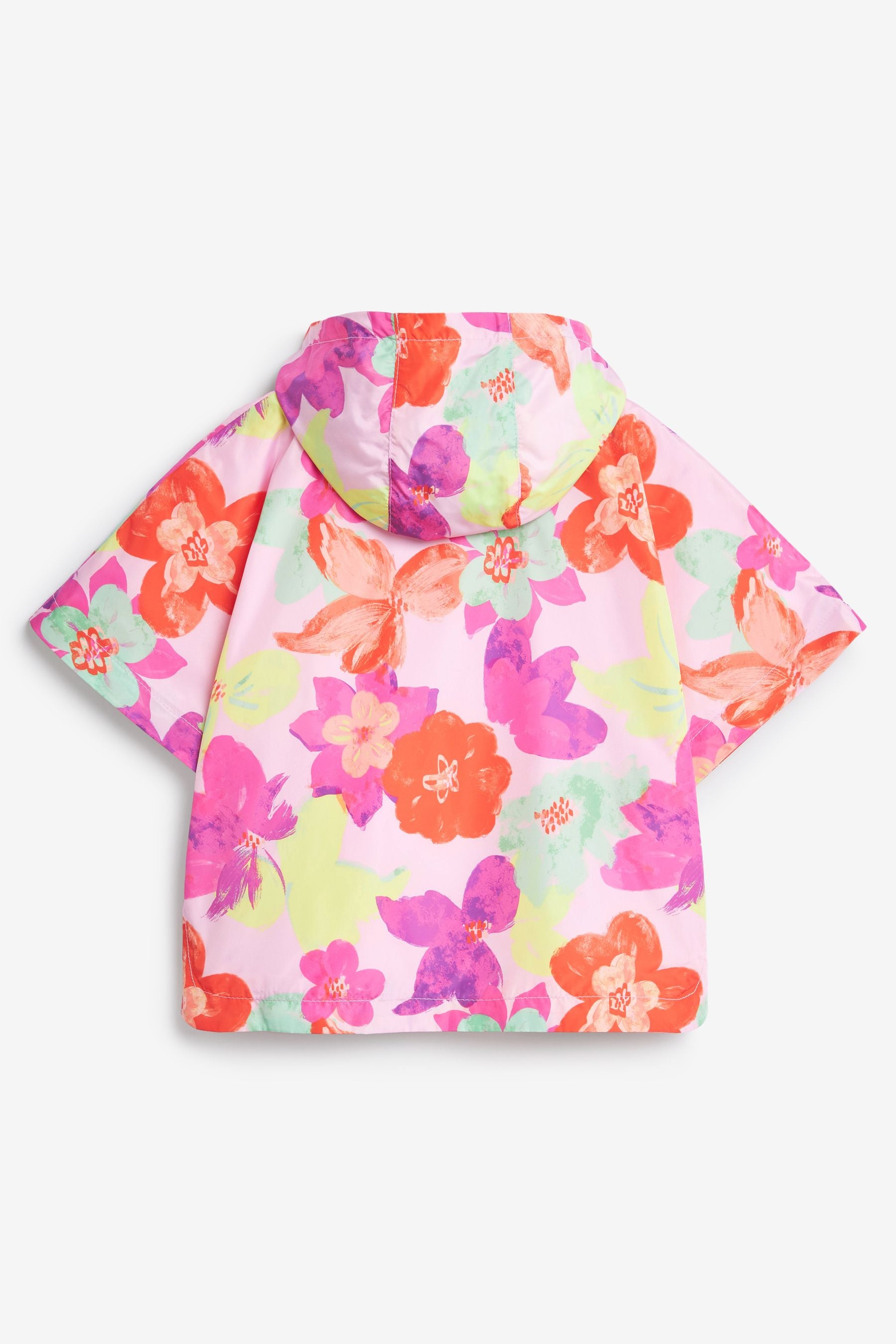 Multi Floral Shower Resistant Overhead Printed Pack Away Poncho Cagoule (3mths-7yrs)