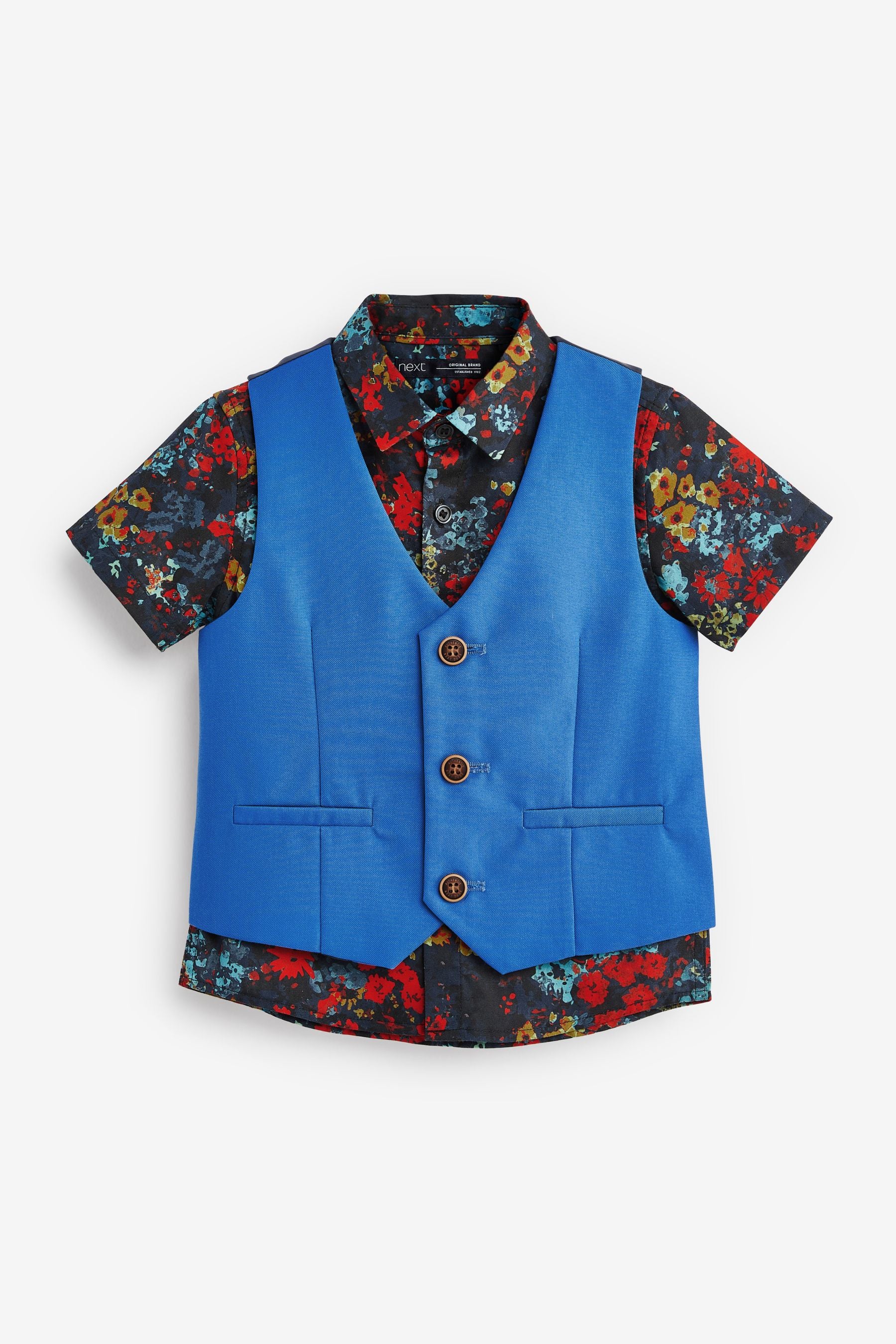 Cobalt Blue Waistcoat, Shirt & Bow Tie Set (3mths-9yrs)