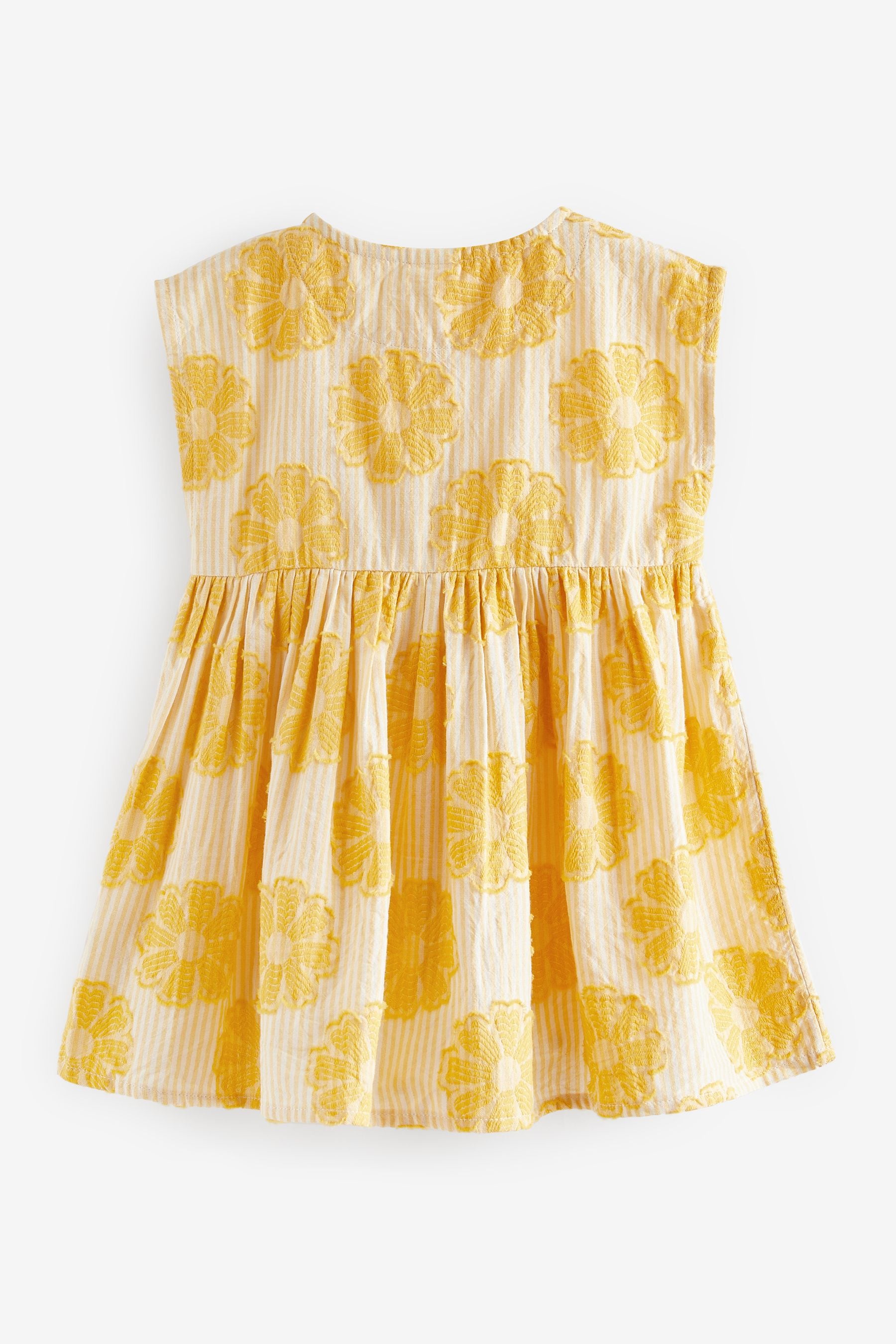 Yellow Flower Button Through Summer Dress (3mths-8yrs)