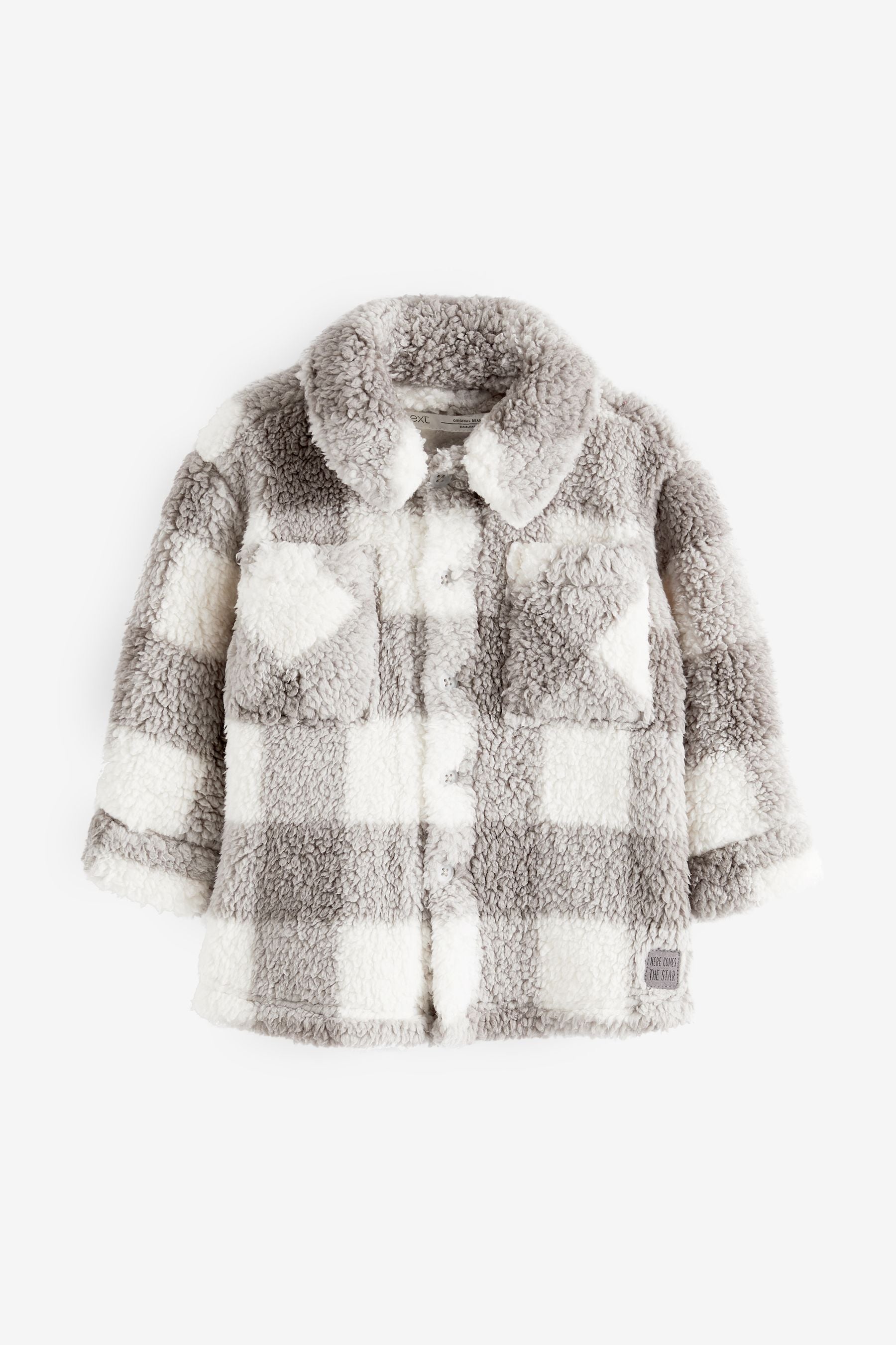 Grey/White Check Fleece Shirt (3mths-7yrs)