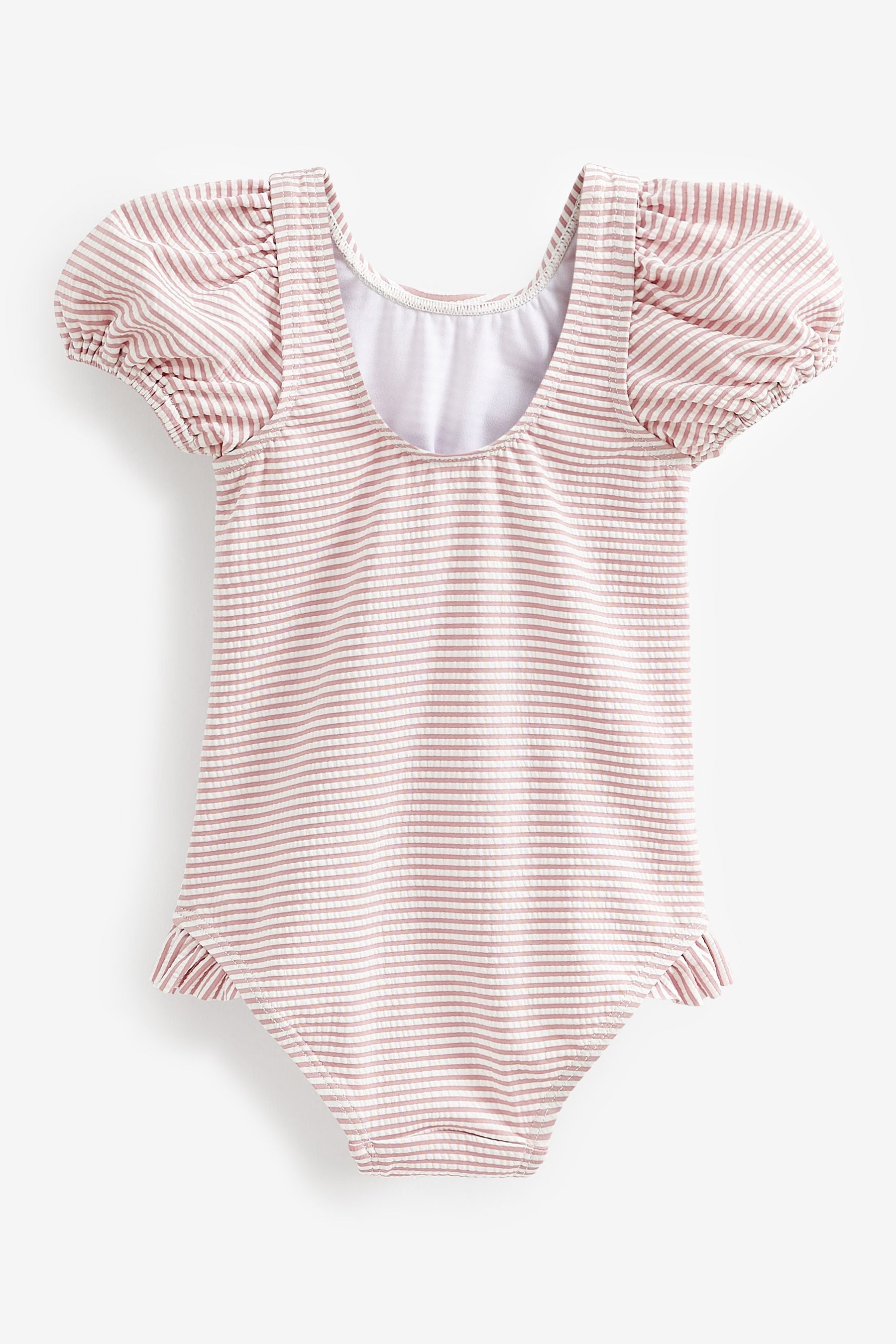 Lilac Purple Puff Sleeve Swimsuit (3mths-7yrs)