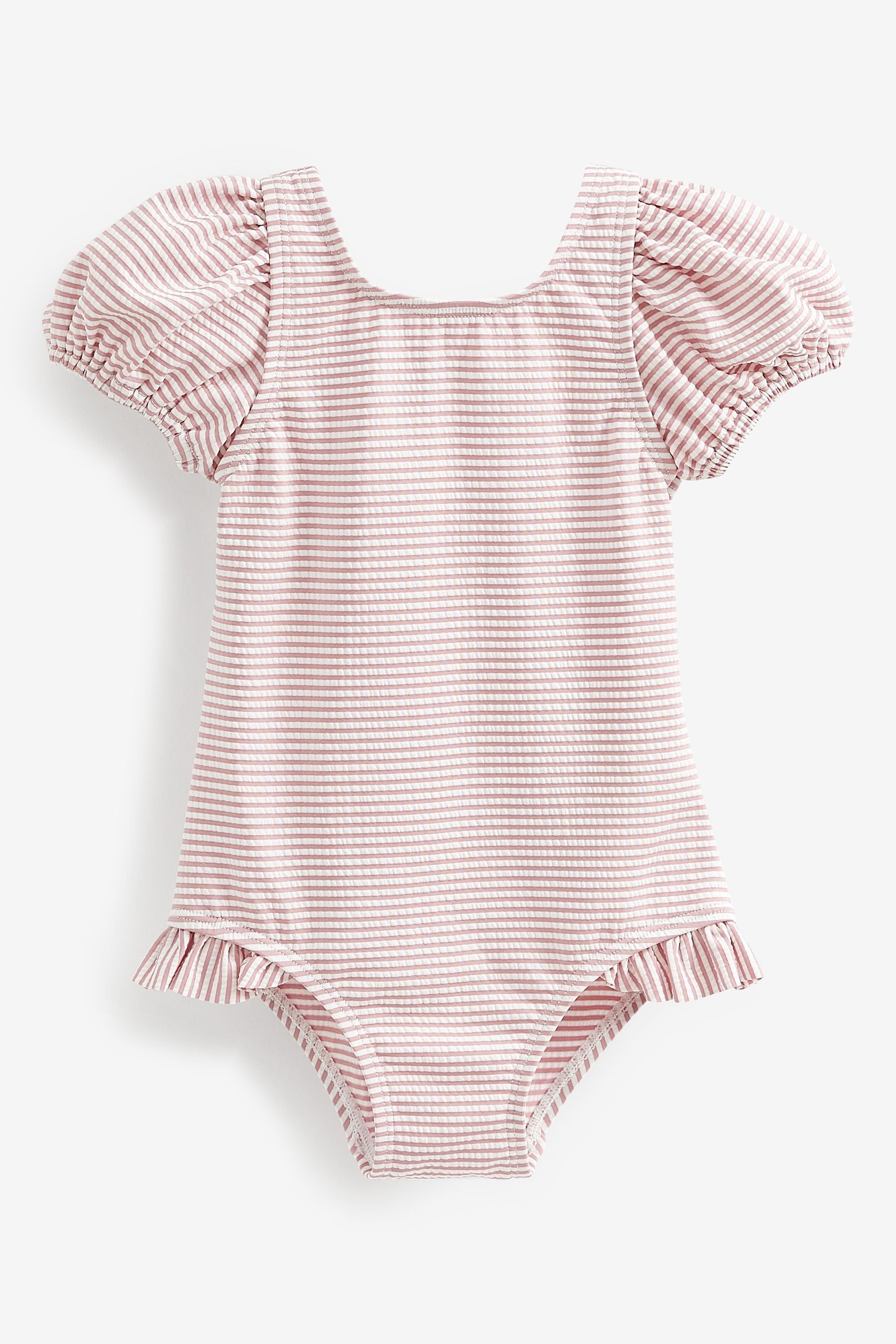 Lilac Purple Puff Sleeve Swimsuit (3mths-7yrs)