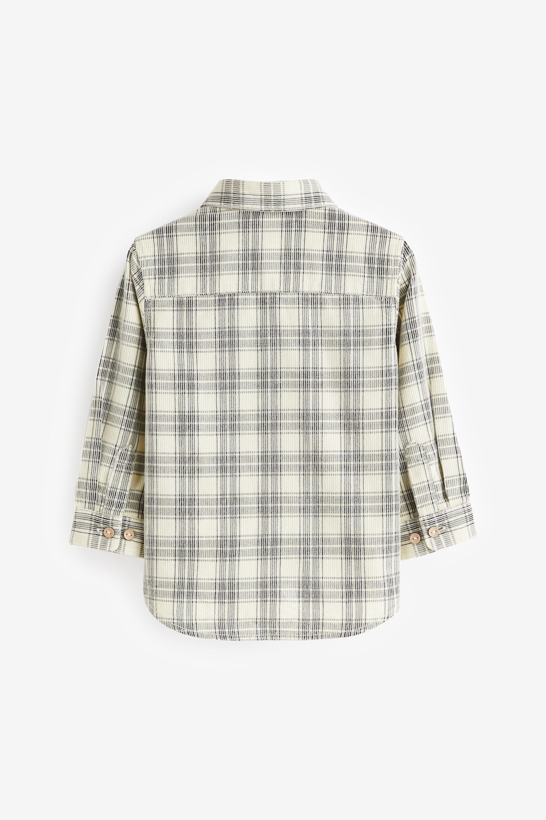 Ecru Cream Check Corduroy Long Sleeve Shirt (3mths-7yrs)