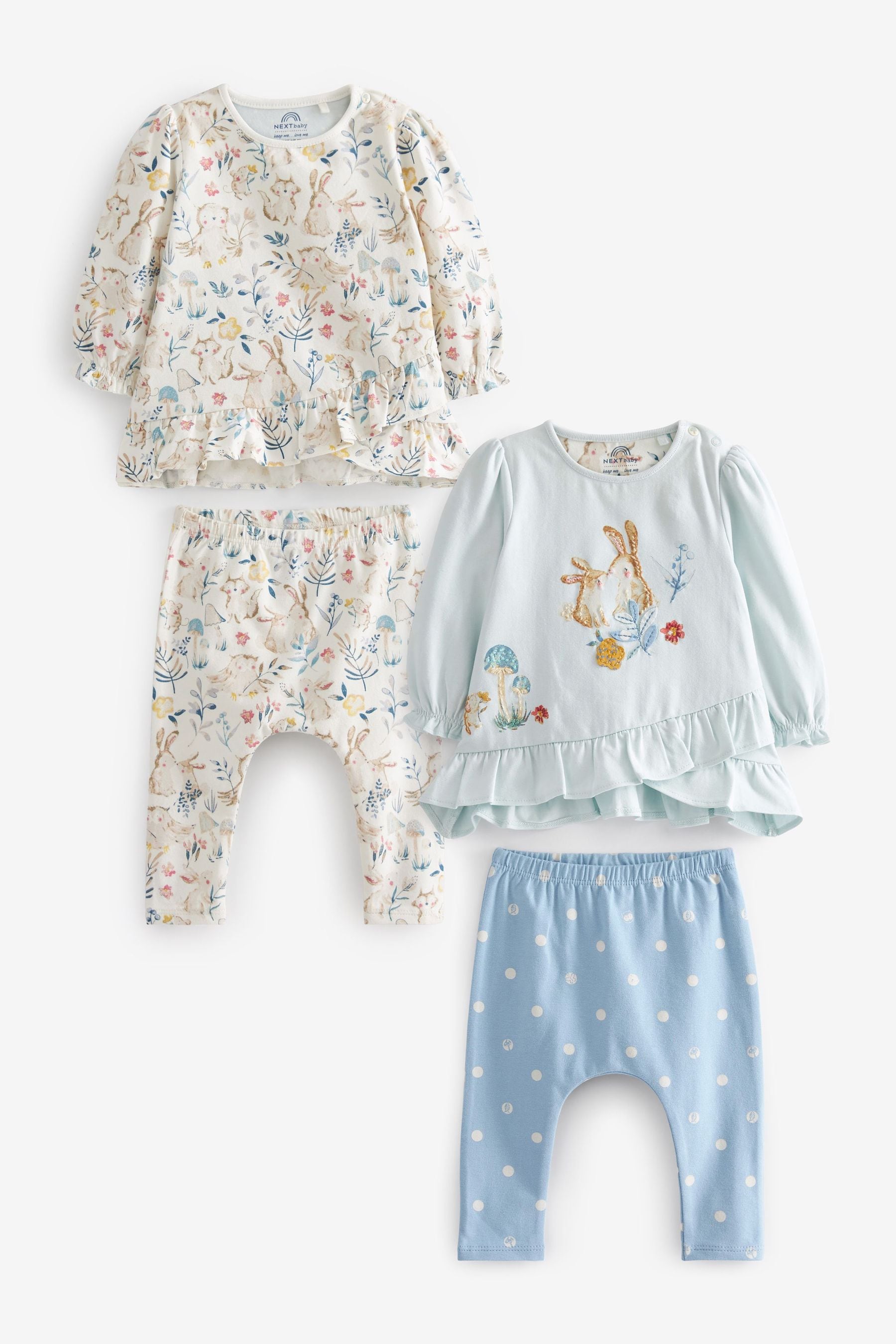 Blue Bunny Appliqu Baby 4 Pack S