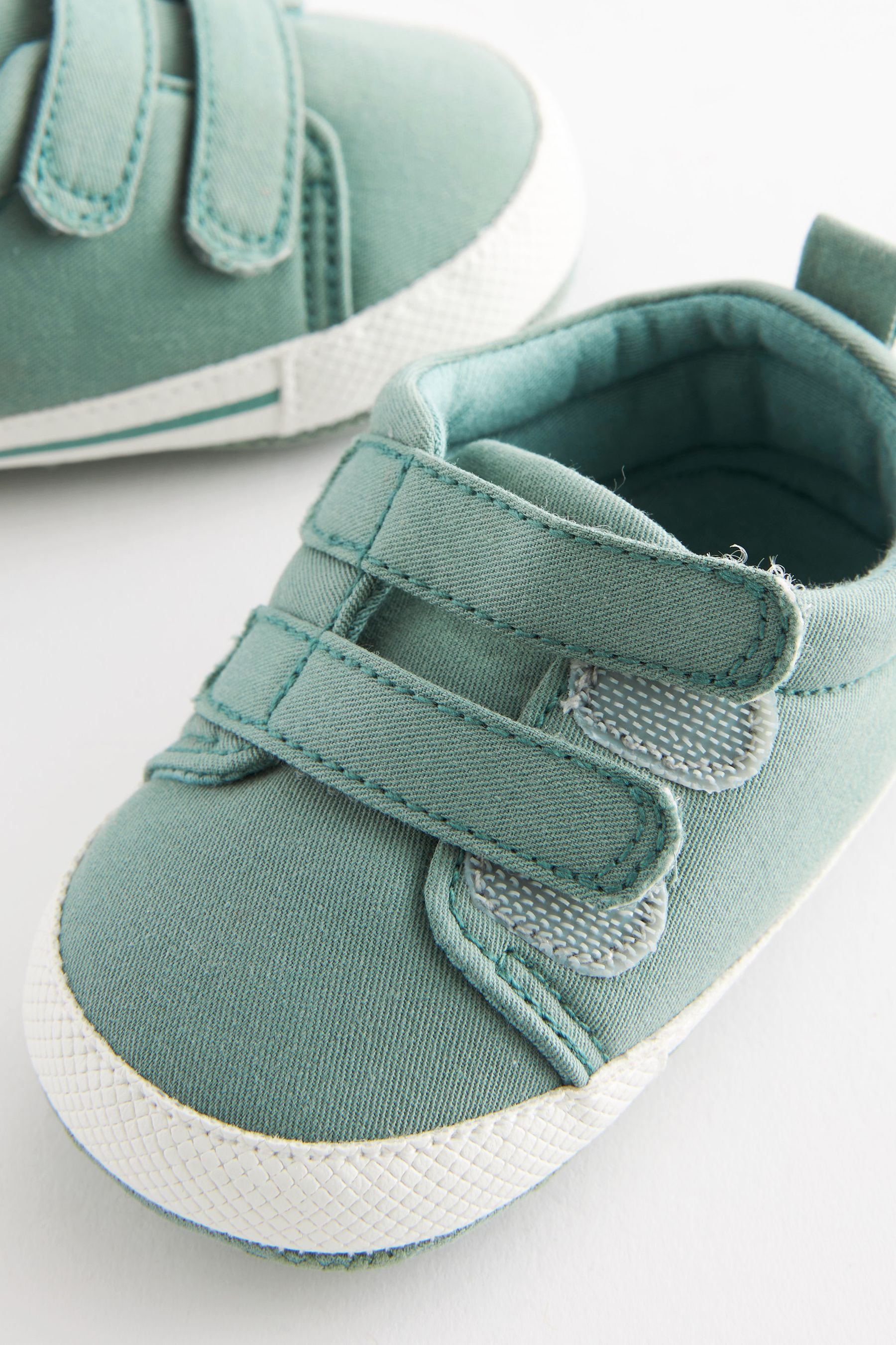 Duck Egg Blue Two Strap Baby Trainers (0-24mths)