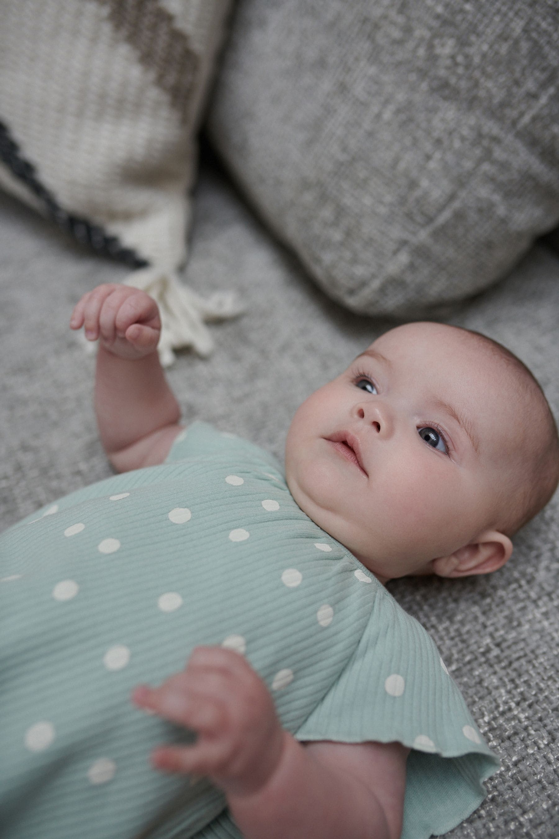 Mint Green Spot 4 Pack Printed Baby Rompers