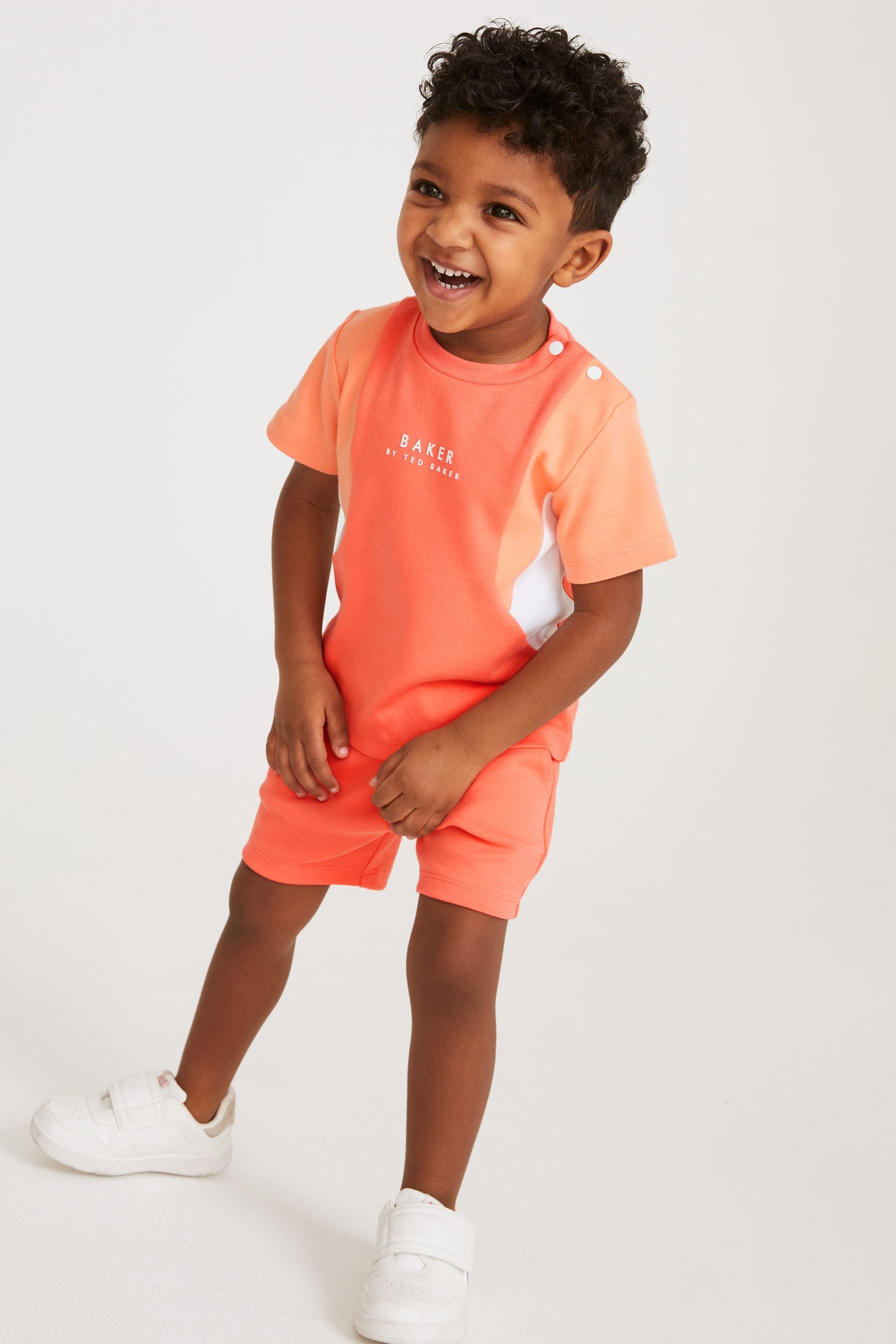 Orange Baker by Ted Baker Orange Colourblock Short And T-Shirt Set