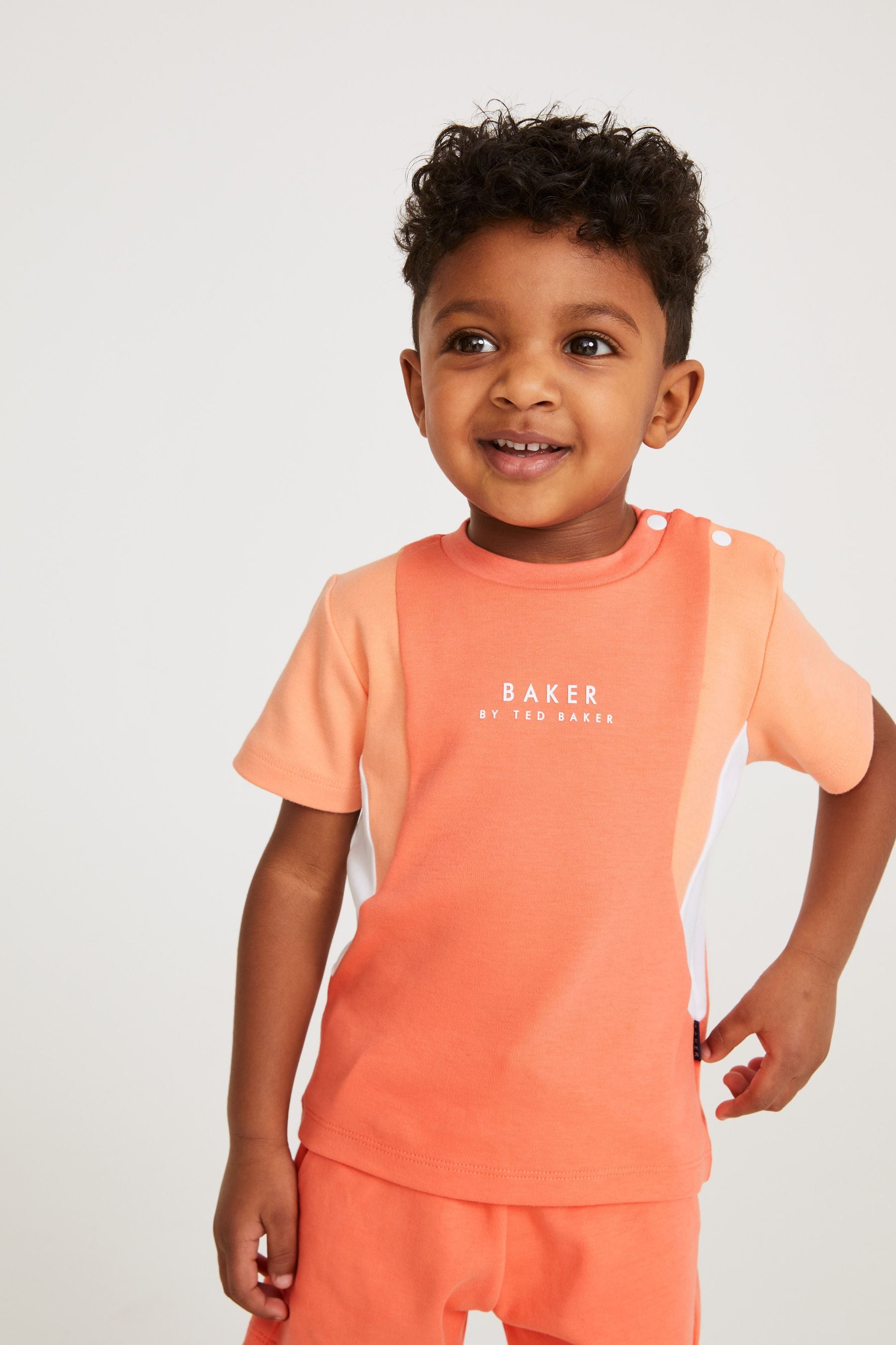 Orange Baker by Ted Baker Orange Colourblock Short And T-Shirt Set