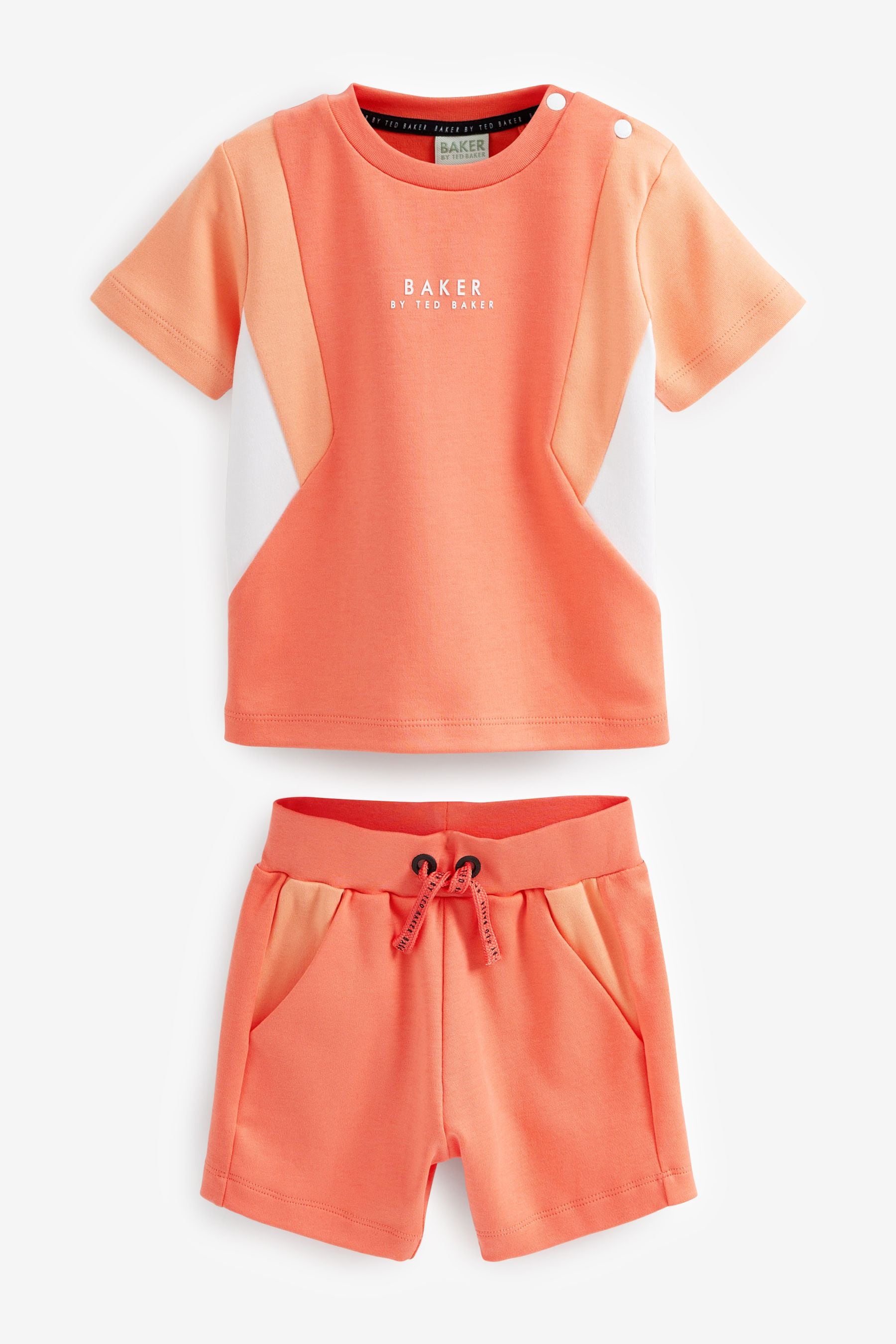 Orange Baker by Ted Baker Orange Colourblock Short And T-Shirt Set