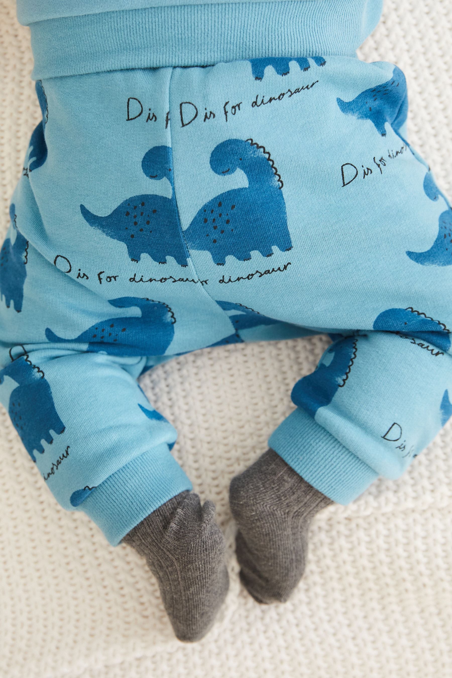 Blue Dinosaur Two Piece Baby Sweatshirt And Joggers