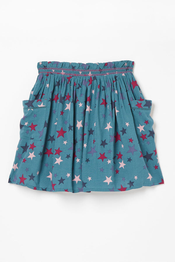 Green FatFace Green Star Print Skirt