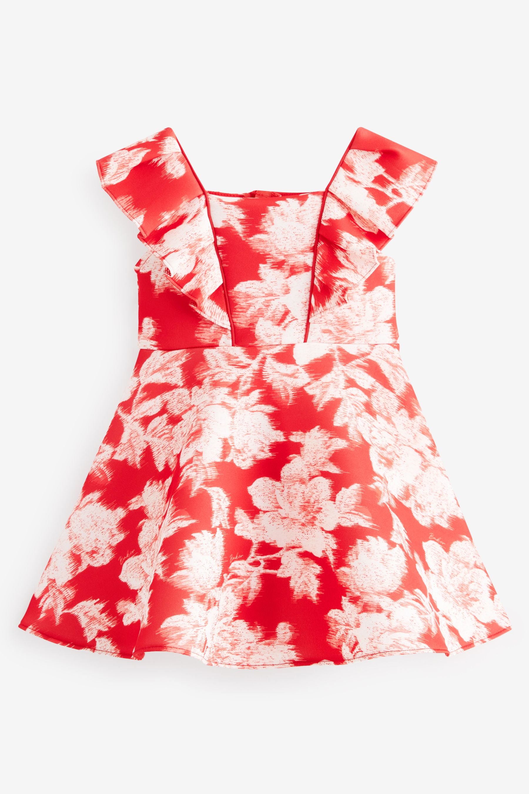 Red Baker by Ted Baker Red Glitch Print Scuba Dress