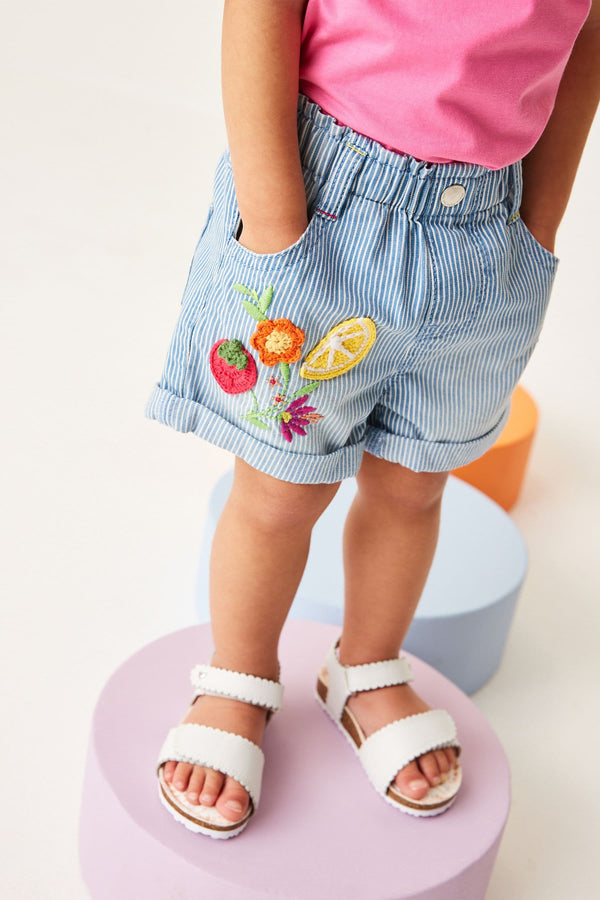 Denim Blue Crochet Shorts (3mths-7yrs)