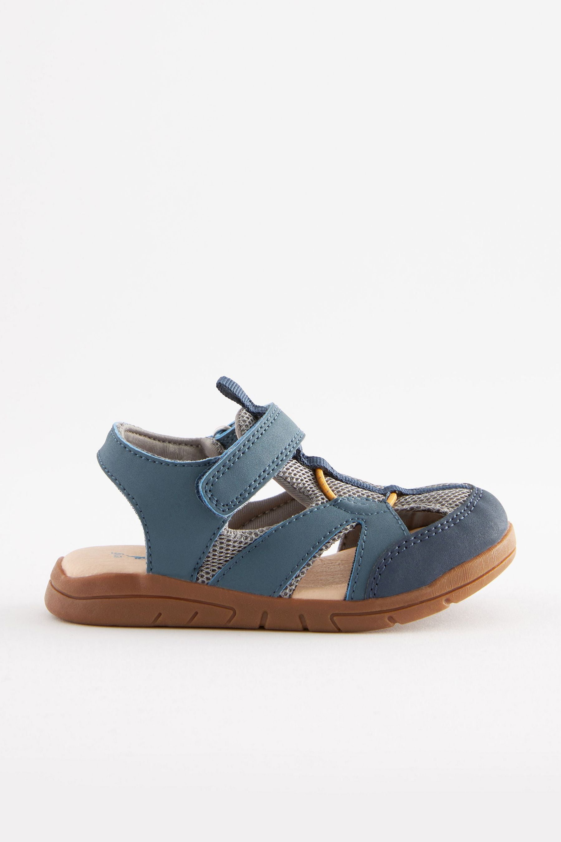 Blue Closed Toe Touch Fastening Sandals